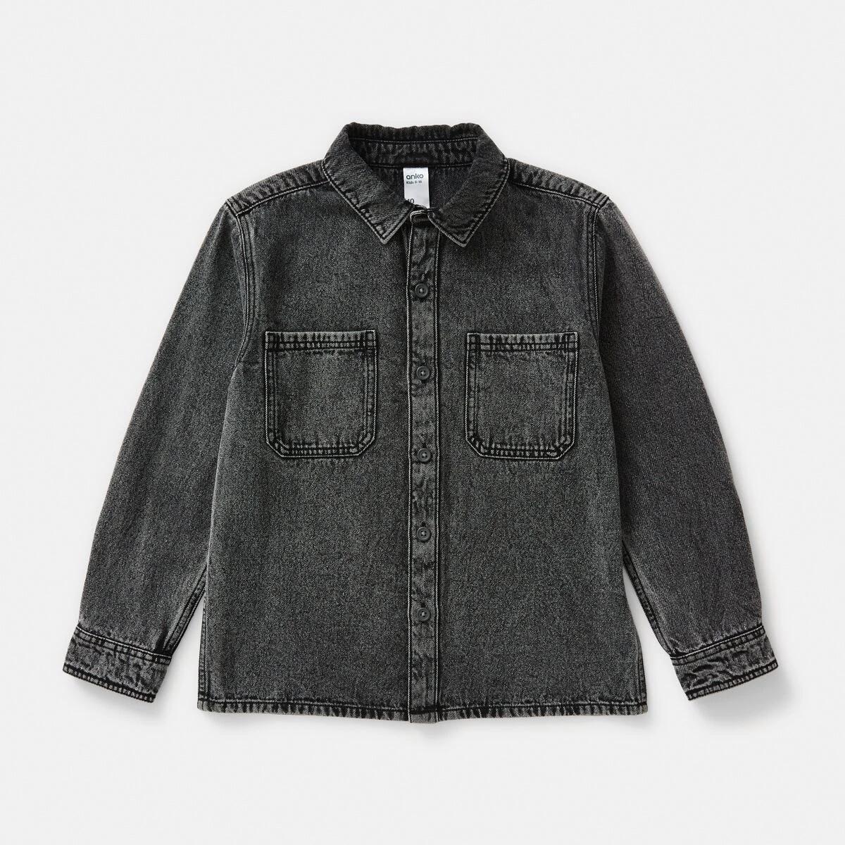 9 Denim Utility Overshirt Black Wash, 9 of 10