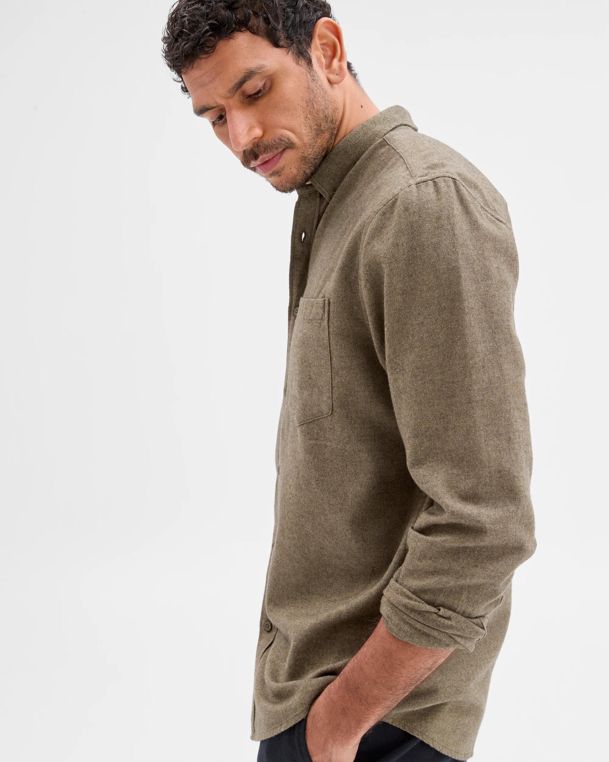 5 Target Australian Cotton Long Sleeve Oxford Shirt KHAKI, 5 of 7