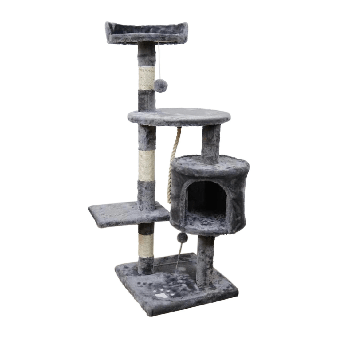 1 Furtastic 110cm Cat Tree Scratching Post - Silver Grey, 1 of 6