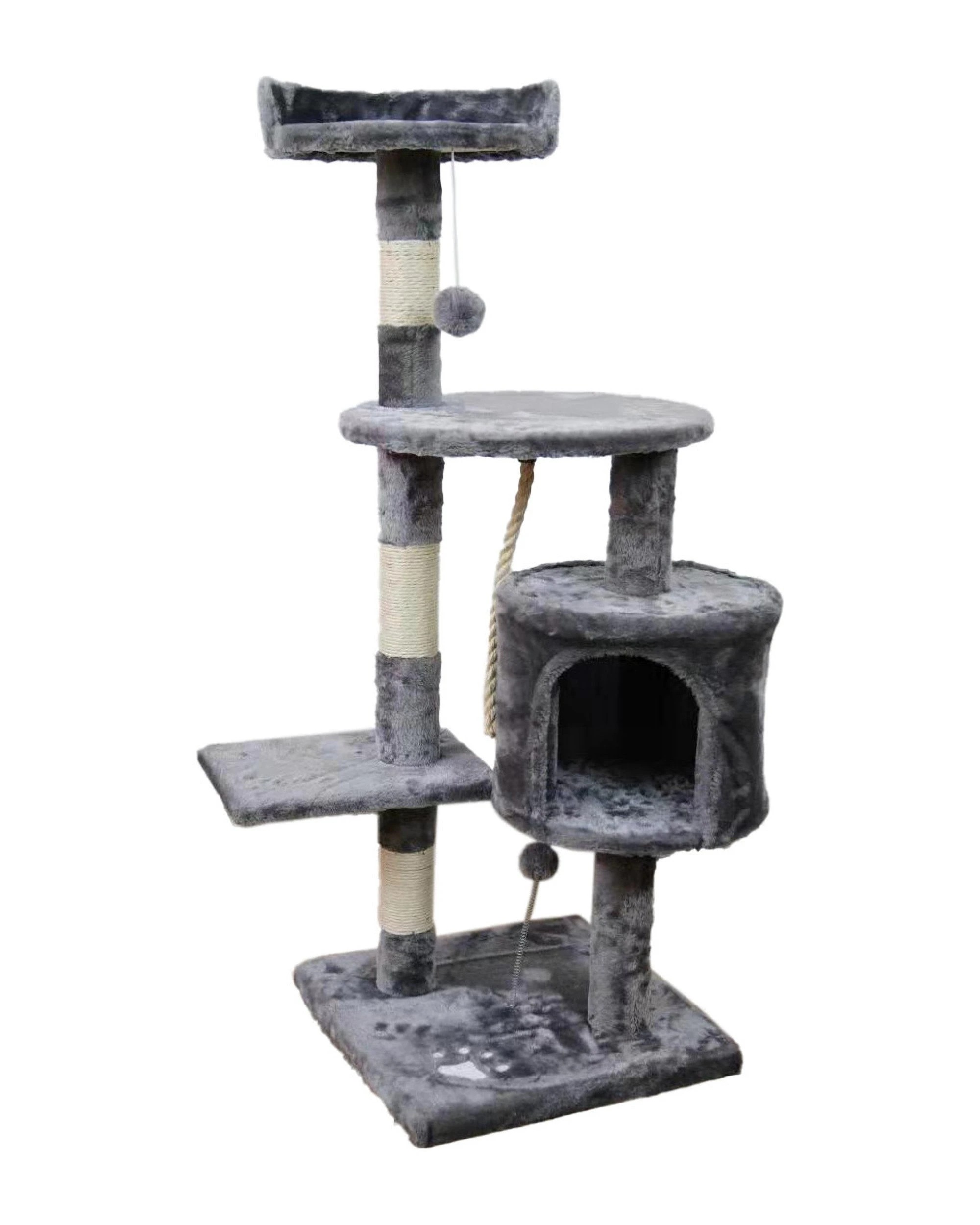 1 Furtastic 110cm Cat Tree Scratching Post - Silver Grey, 1 of 6