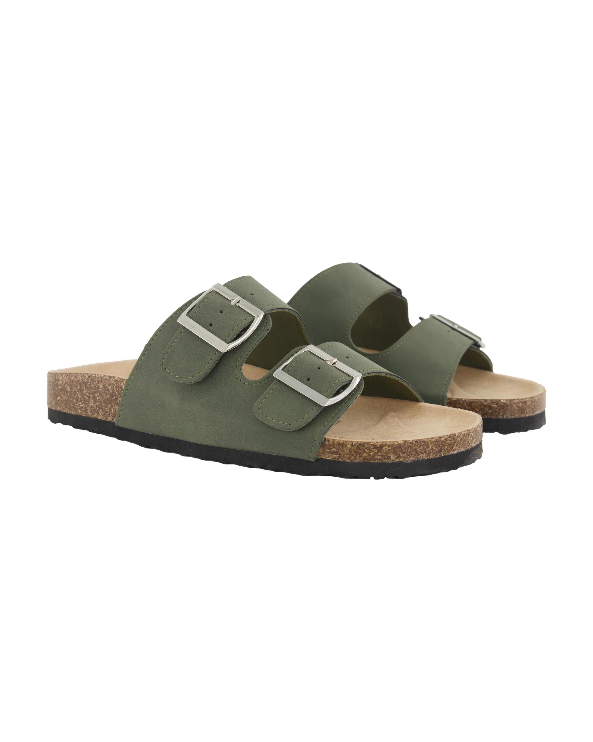 3 Two Band Buckle Footbed Slides BEETLE, 3 of 3