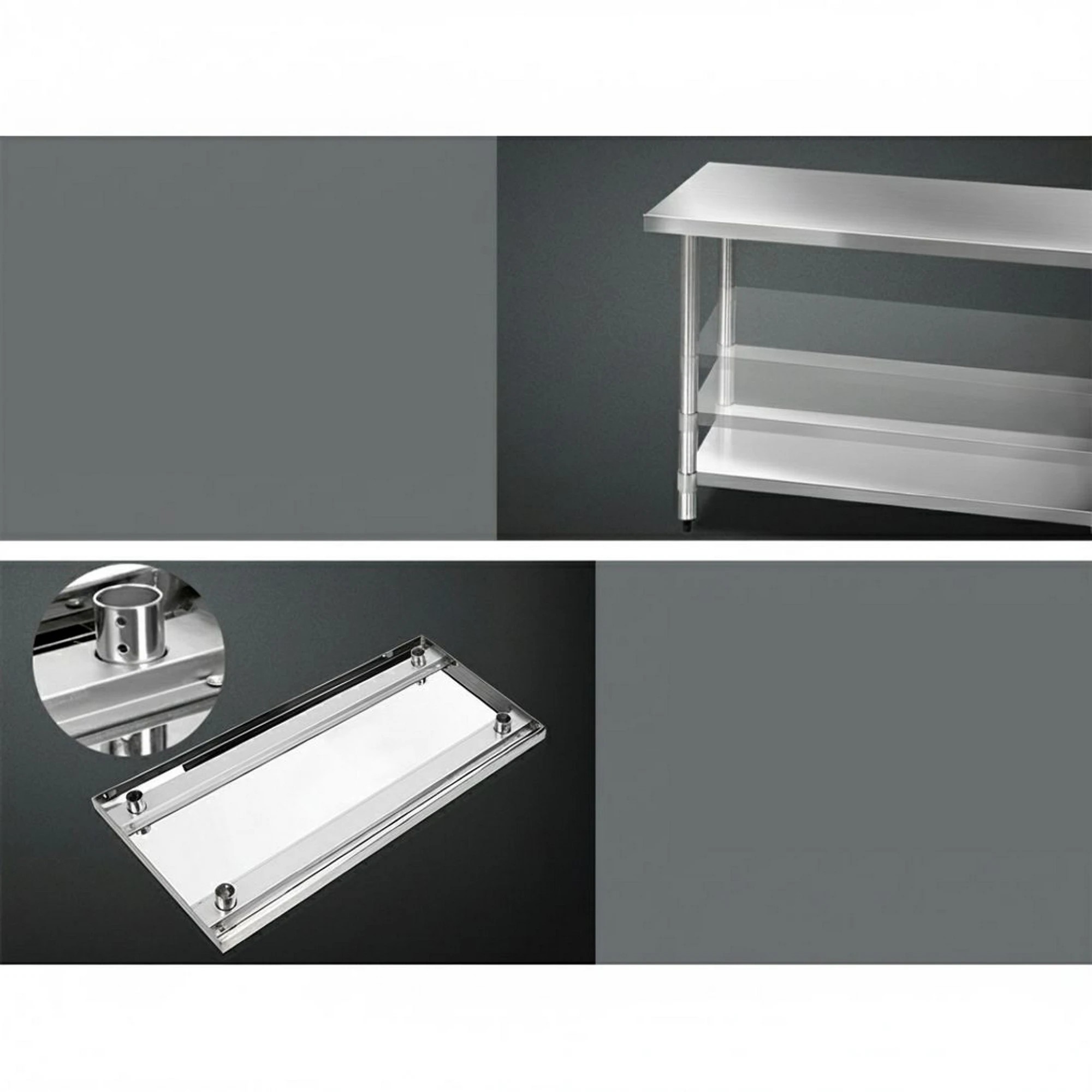 5 Cefito Stainless Steel Kitchen Bench with Wheels - Multi, 5 of 8