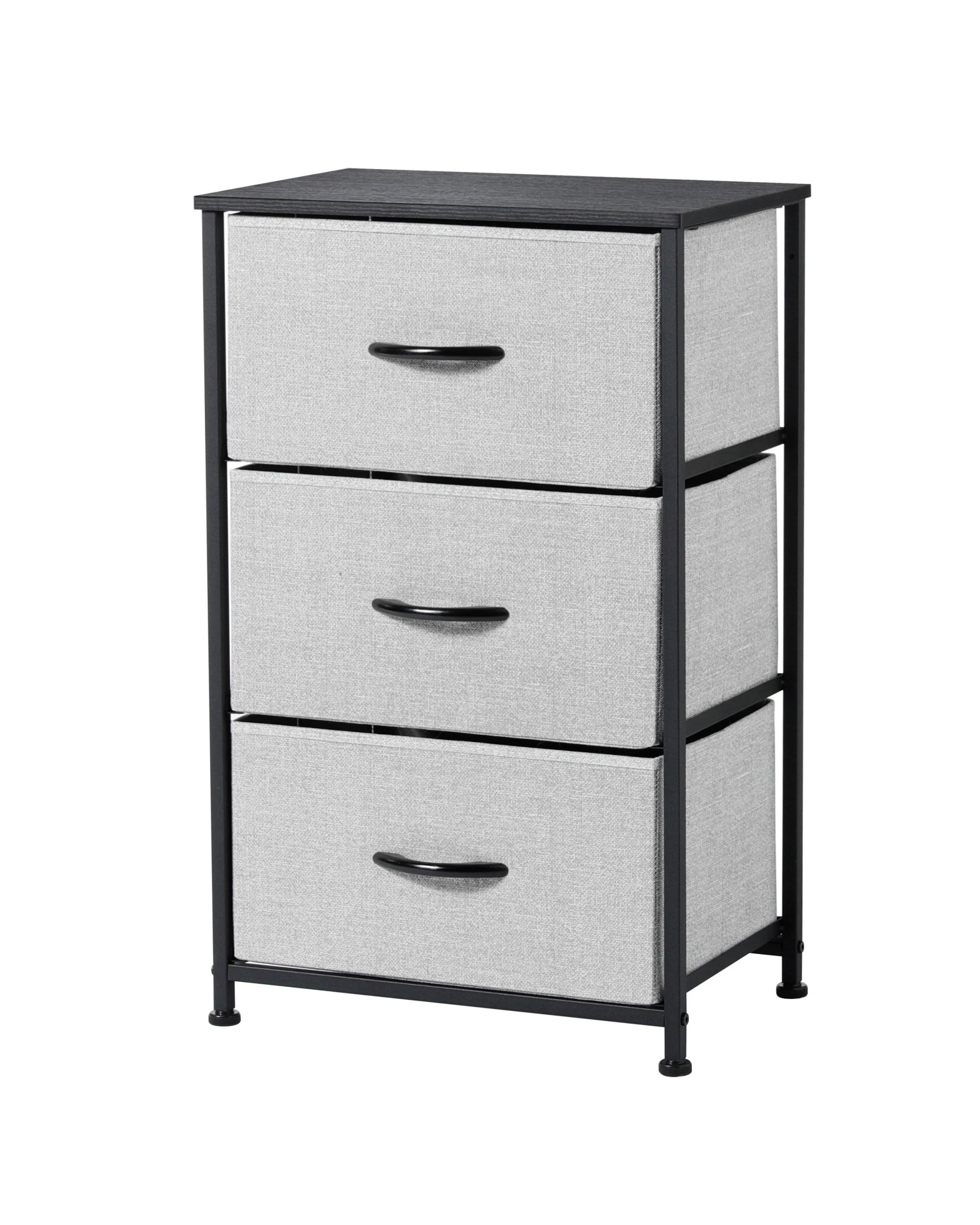 1 Sherwood Luna 3 Drawer Fabric Home Dresser - Grey, 1 of 8