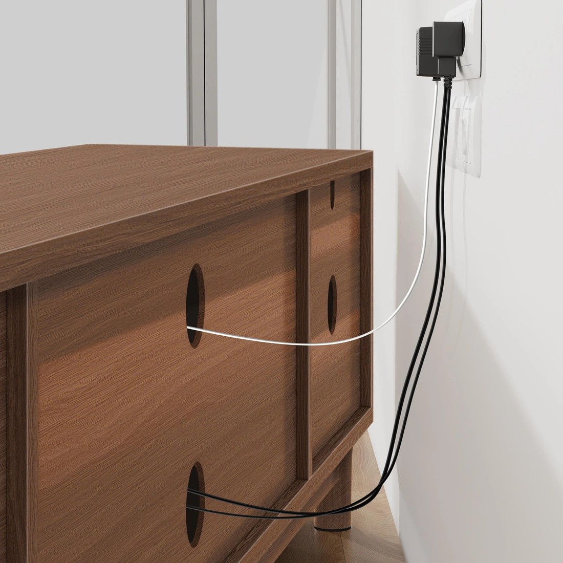 4 Alfordson TV Cabinet Entertainment Unit Stand 180cm Storage Shelves - Walnut, 4 of 10