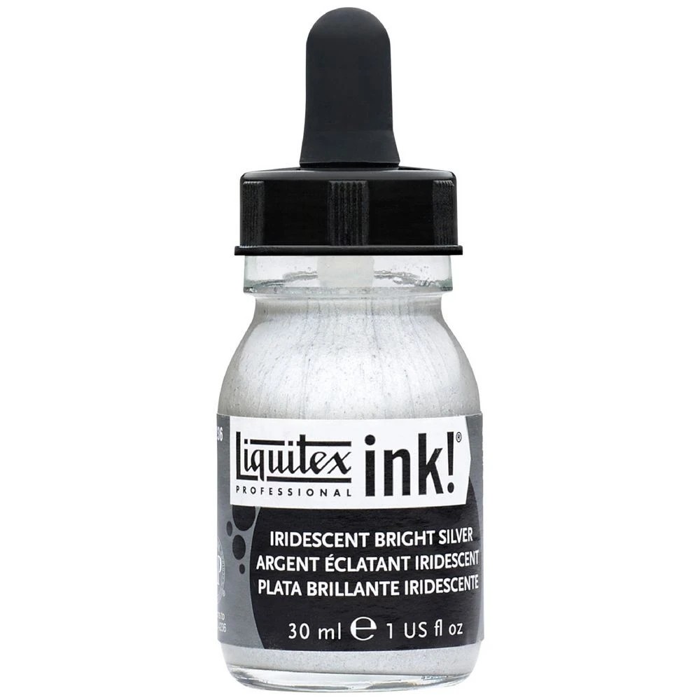 1 Liquitex Professional Ink 30mL Iridescent Bright Silver, 1 of 2