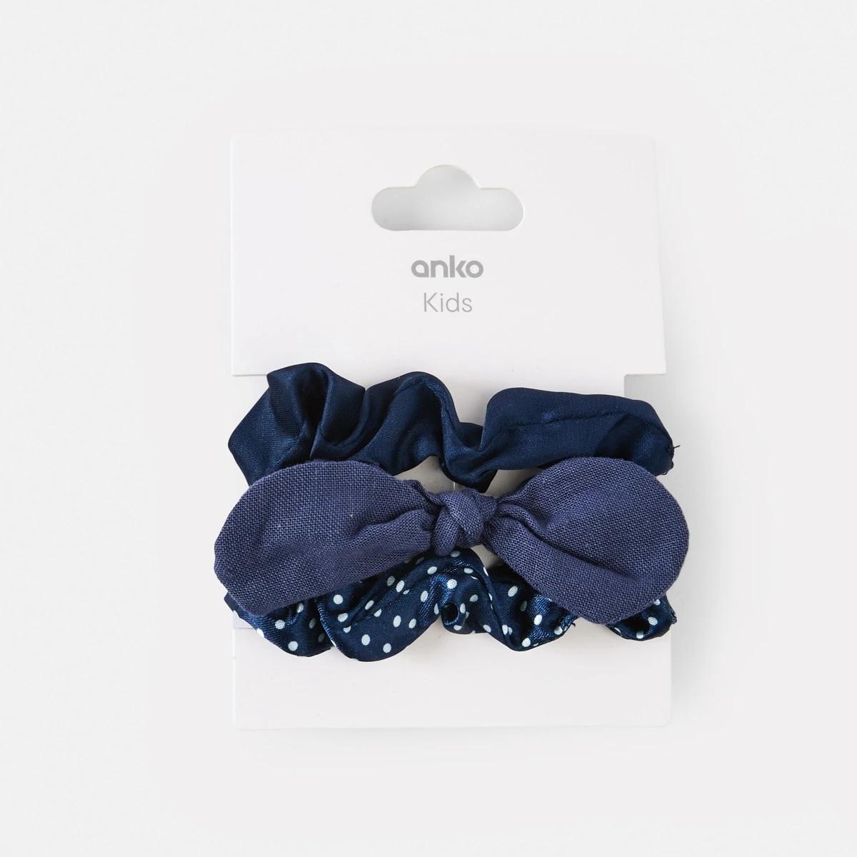 4 3 Pack Mixed Hair Scrunchies Nvy Sphire, 4 of 4