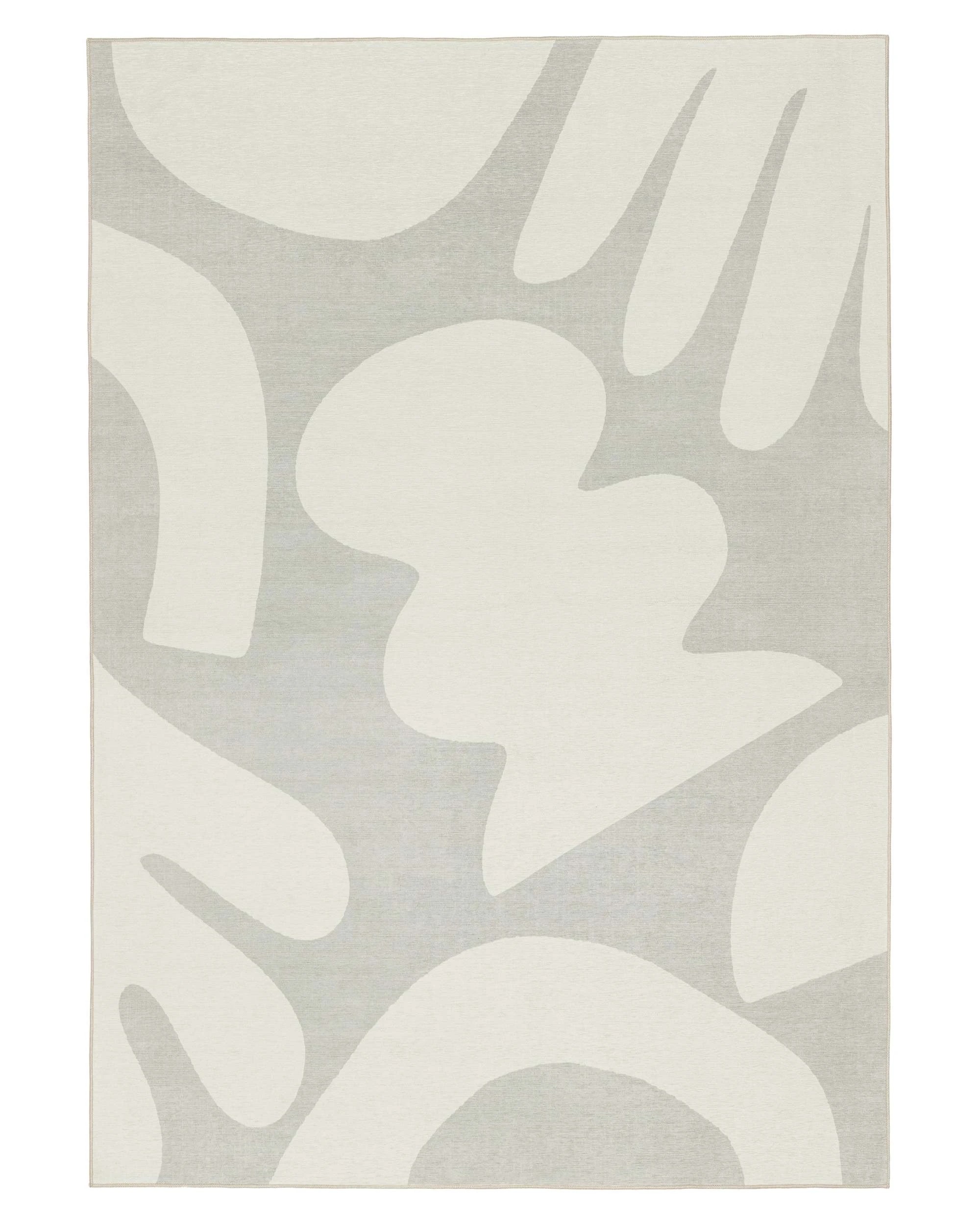 1 Loopsie Whidbey Stone Abstract Indoor Outdoor Washable Rug-330cm x 240cm - White, 1 of 8