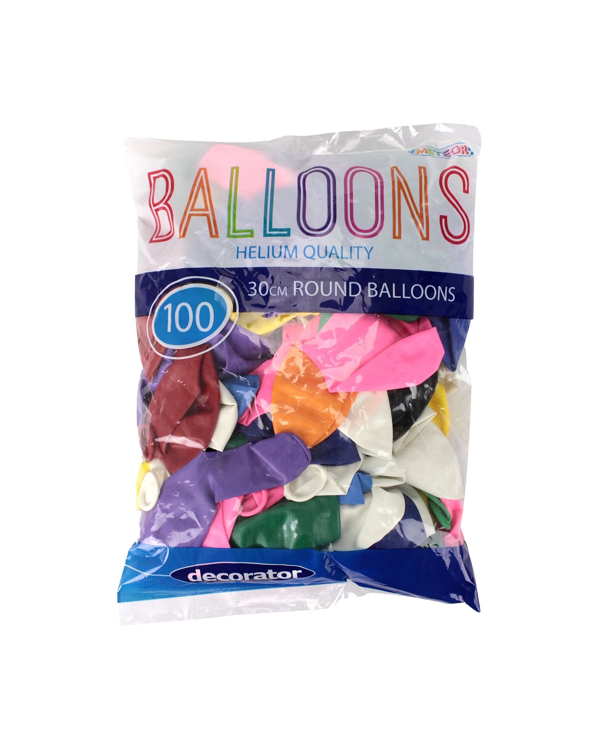 3 Meteor Mixed Bright Coloured Latex Balloons 30cm Pack of 100 - Multi, 3 of 4