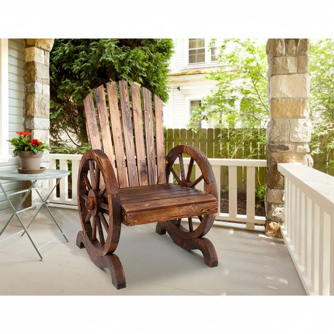 5 Gardeon Outdoor Wagon Chairs Wooden Patio Furniture Indoor Garden - Charcoal, 5 of 5