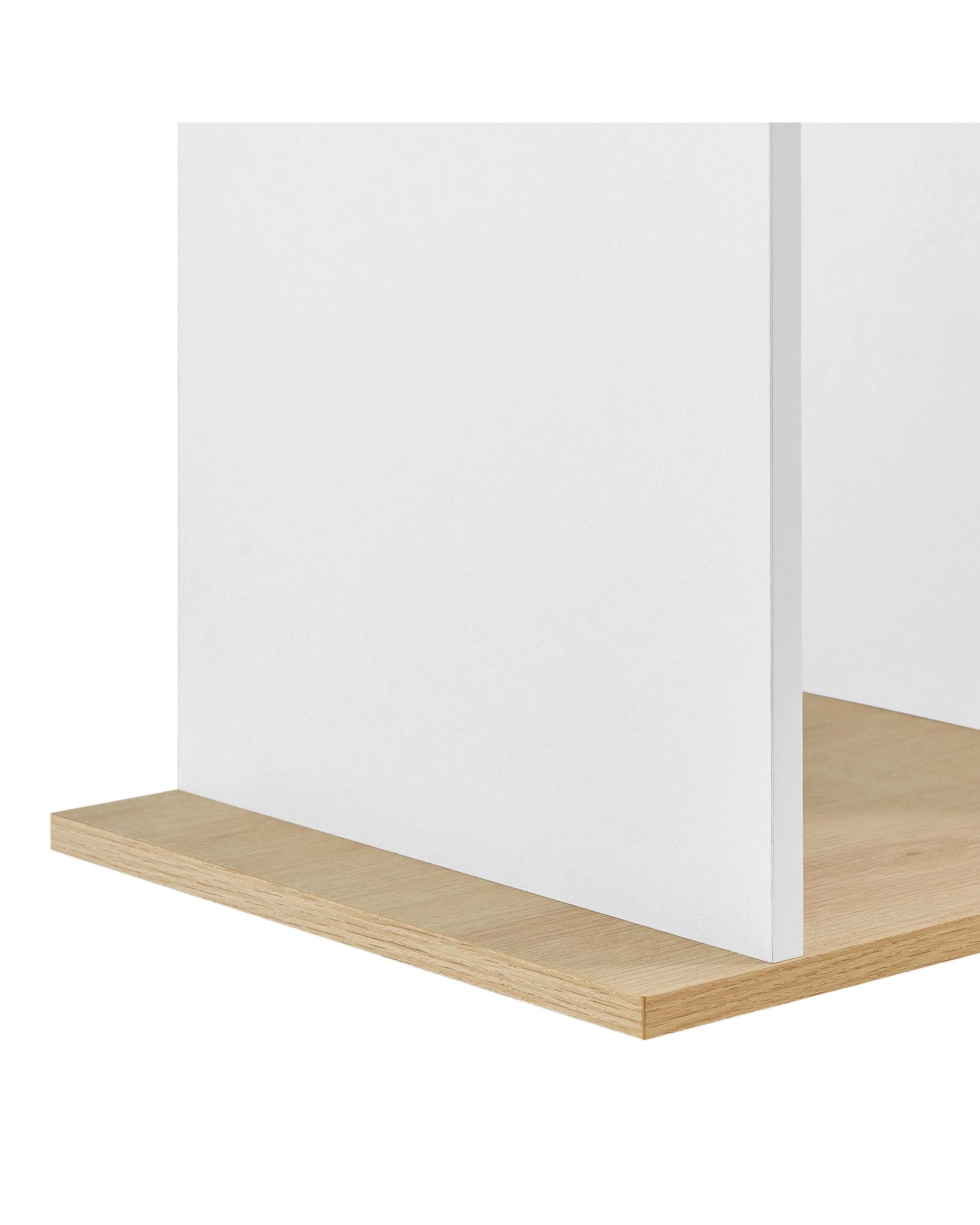 7 Kodu Small 2 Tier Side Table Storage Shelf Unit Oak Look - White, 7 of 9