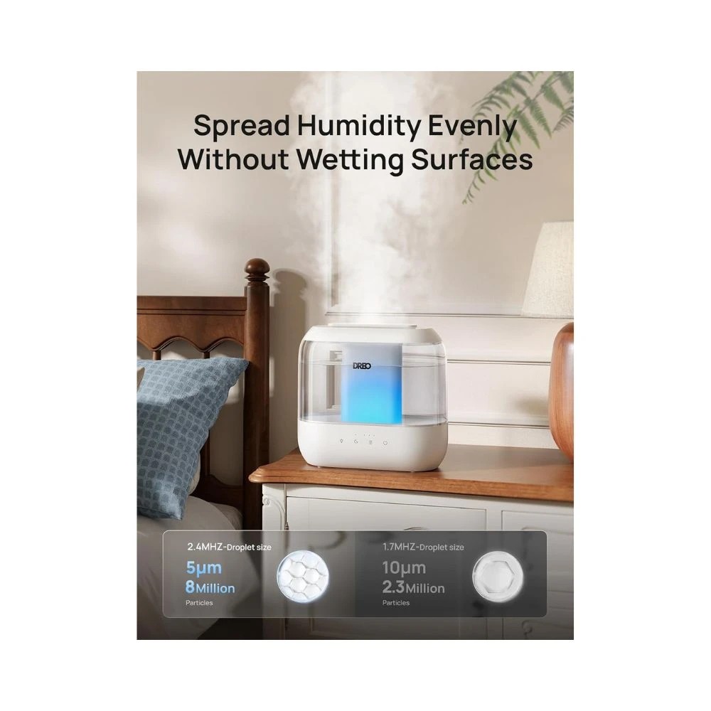 6 DREO Humidifier 311 Cool Mist Humidifier 4L White Quiet Home Bedroom Air Moisture, 6 of 10
