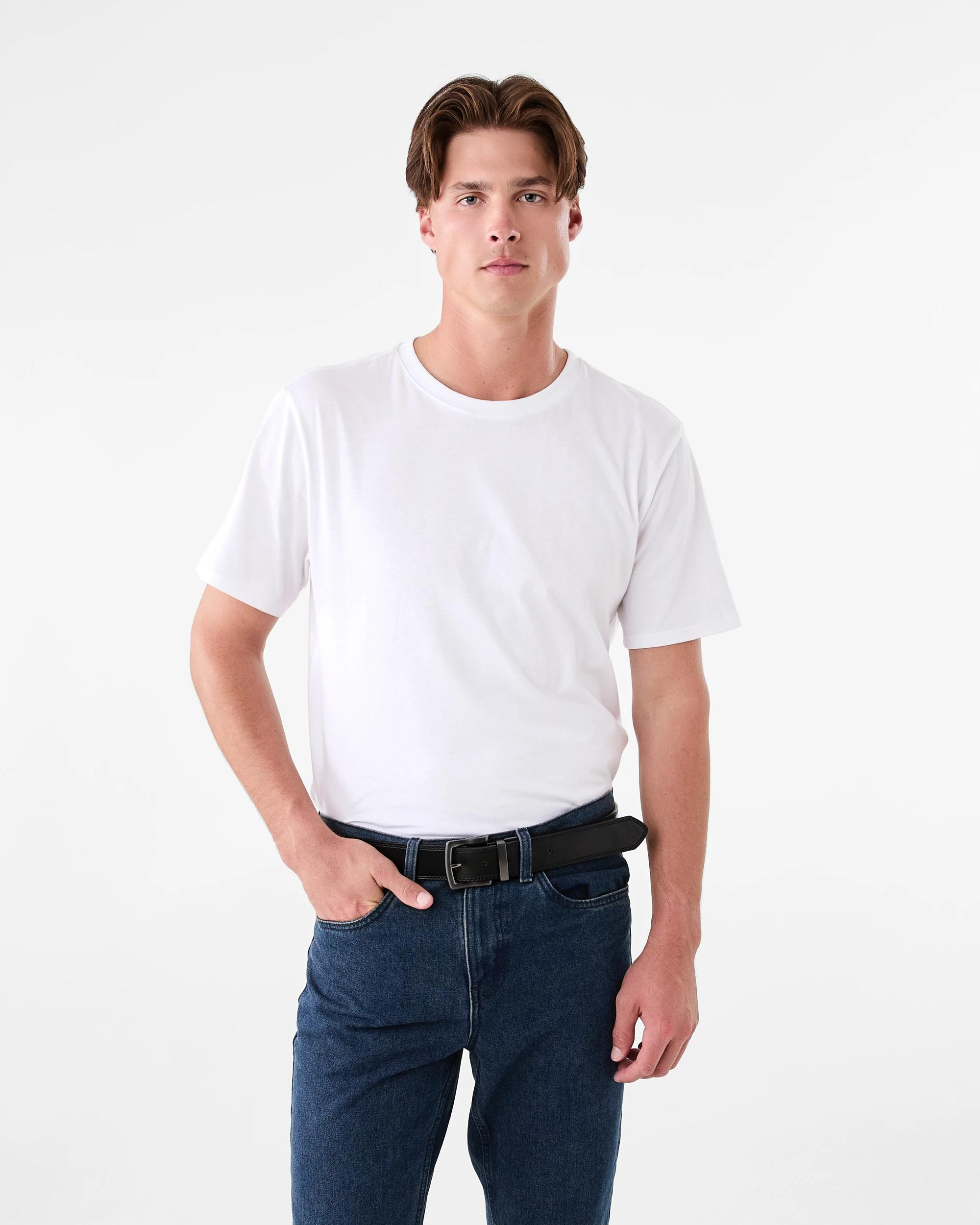 7 Reversible Leather Belt Black Tan, 7 of 7