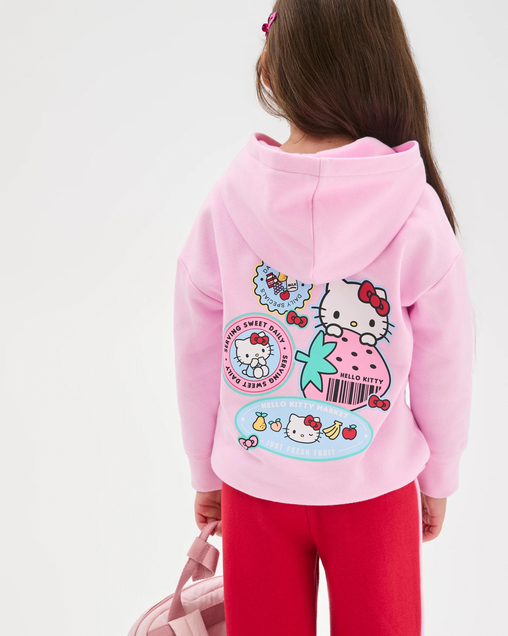 3 Hello Kitty Australian Cotton Blend Fleece Hoodie PINK, 3 of 7