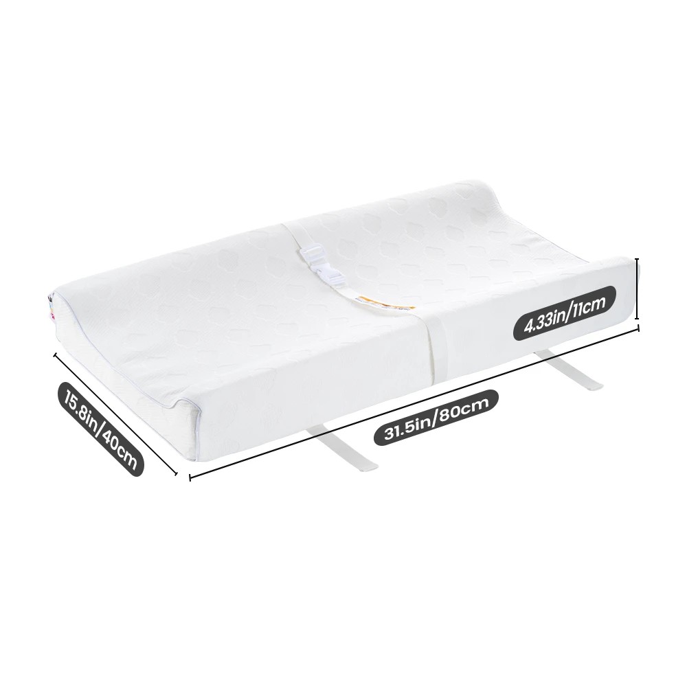 2 PlayPals Baby Changing Pad with Fixing Belt Waterproof Soft Padded - White, 2 of 3