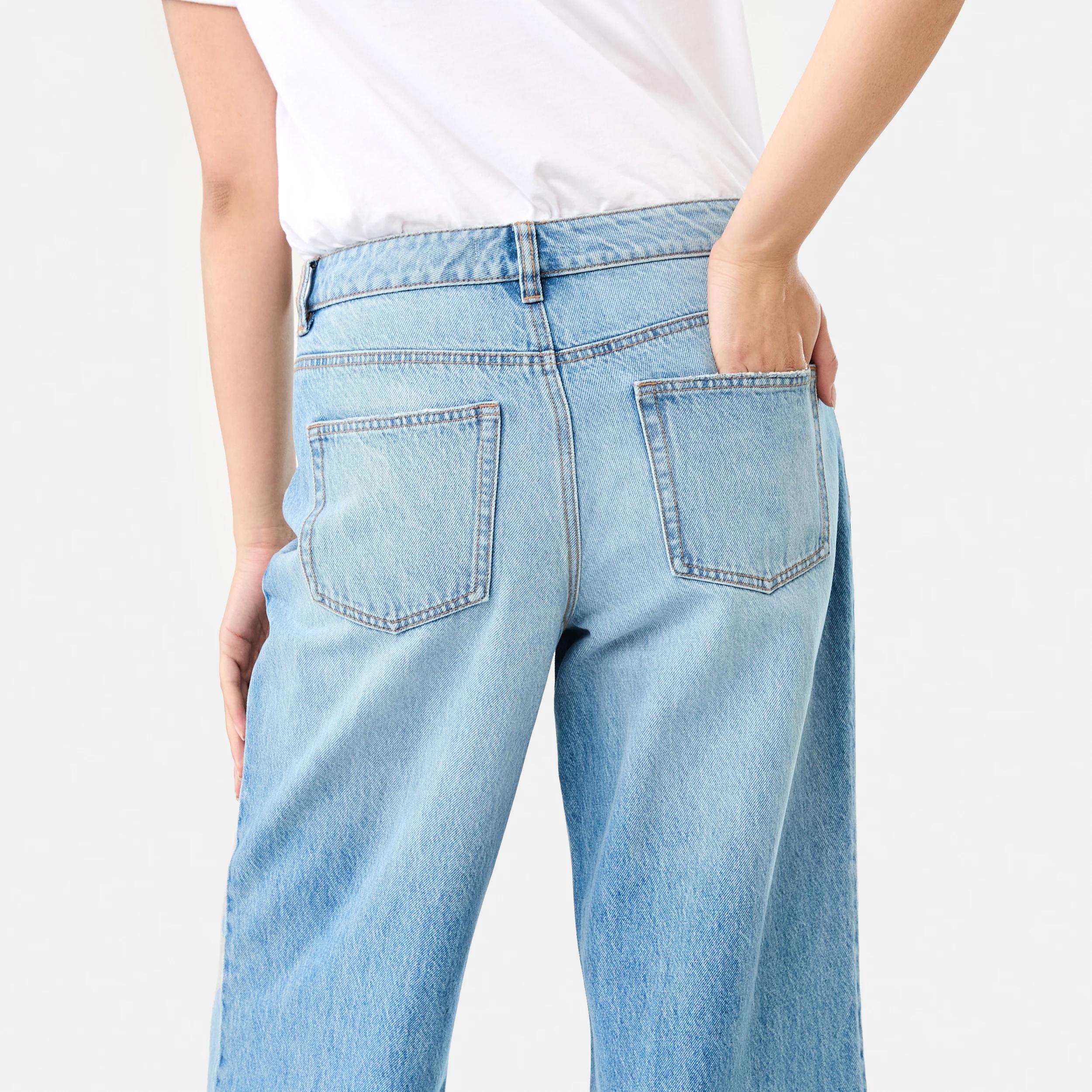 8 Wide Leg Raw Hem Jeans MID WASH, 8 of 9