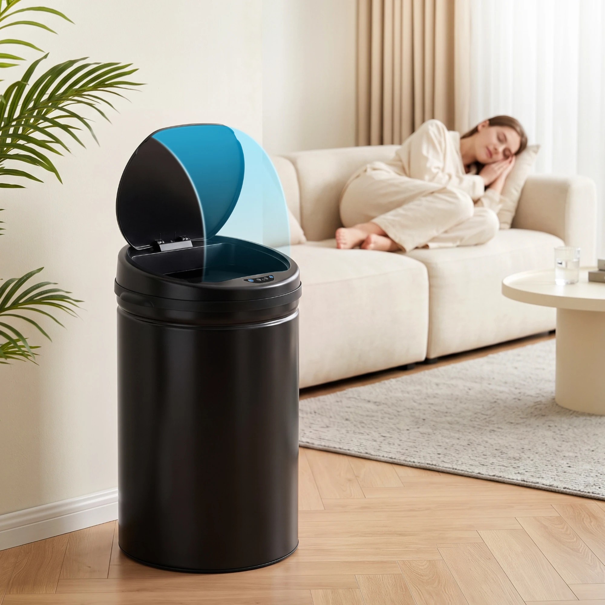 7 Devanti 30L Sensor Bin Automatic Touchless Trash Can Garbage Rubbish - Black, 7 of 9