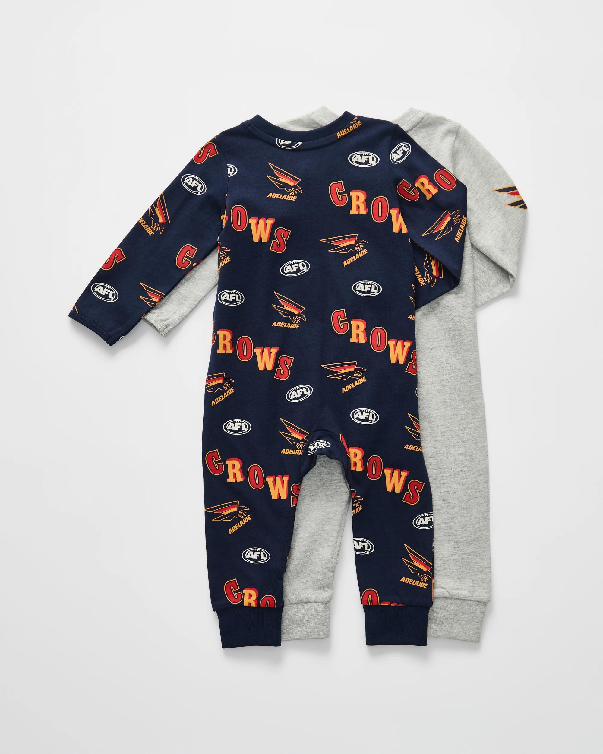2 2 Pack Official AFL Baby Coveralls Adelaide, 2 of 5