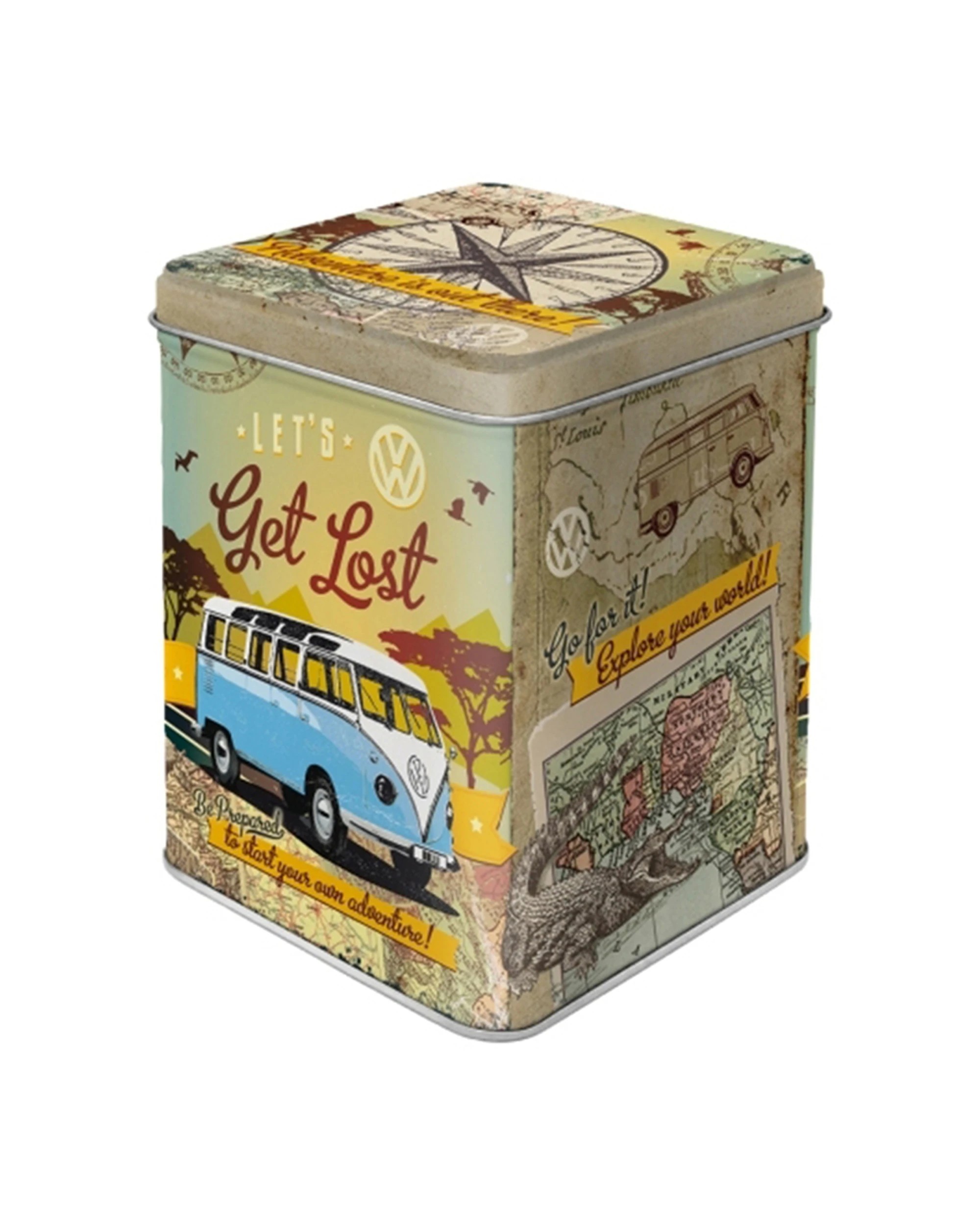 1 Nostalgic Art Storage Tin - VW Bulli Lets Get Lost - Multi, 1 of 1