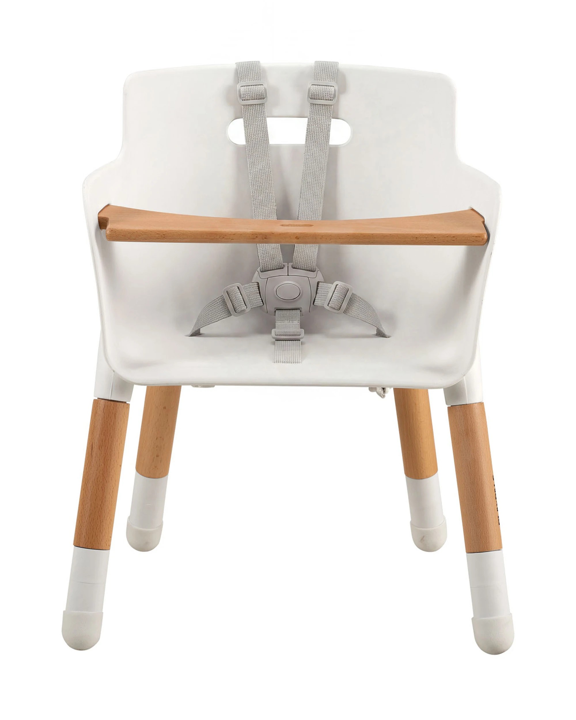 2 PlayPals Baby High Chair Wood Feeding Chairs 2 Height Modes Adjustable Footrest, 2 of 9