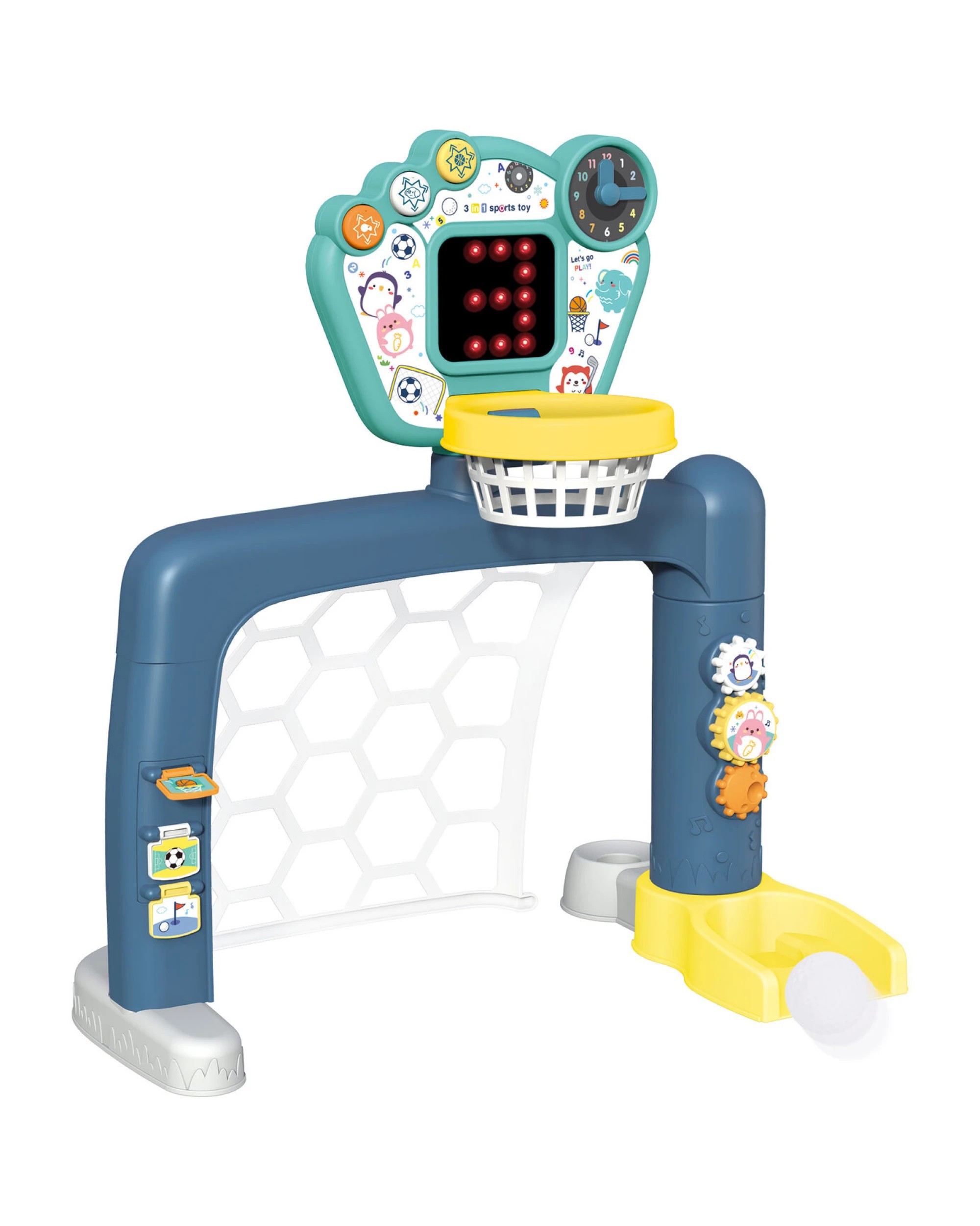 3 Gem Toys Sports World 3-in-1 Adjustable Indoor basketball, Soccer Goal, and Golf Set, 3 of 4