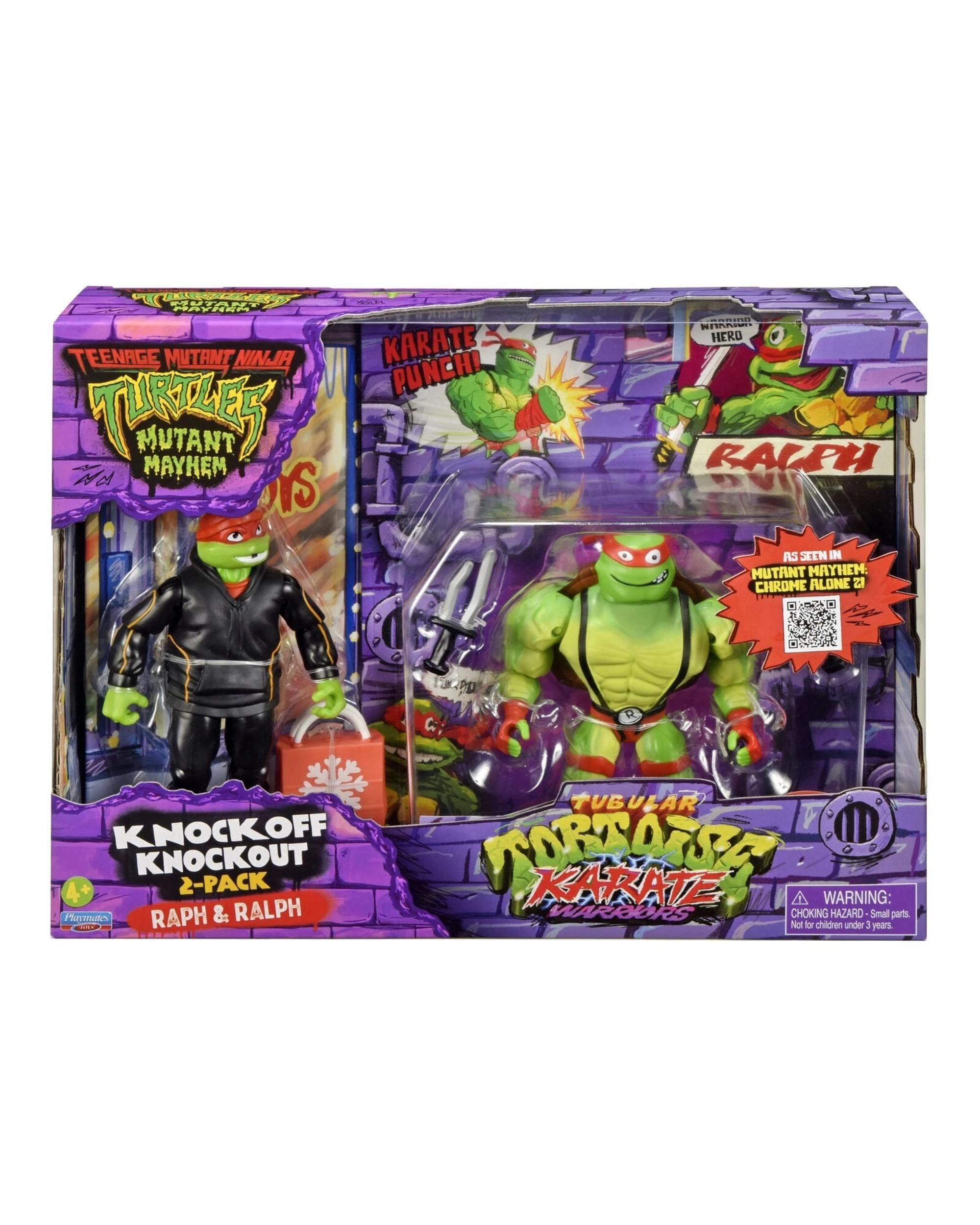 1 Teenage Mutant Ninja Turtles Mutant Mayhem Knockoff Knockout Raph and Ralph Action Figure 2 Pack, 1 of 7