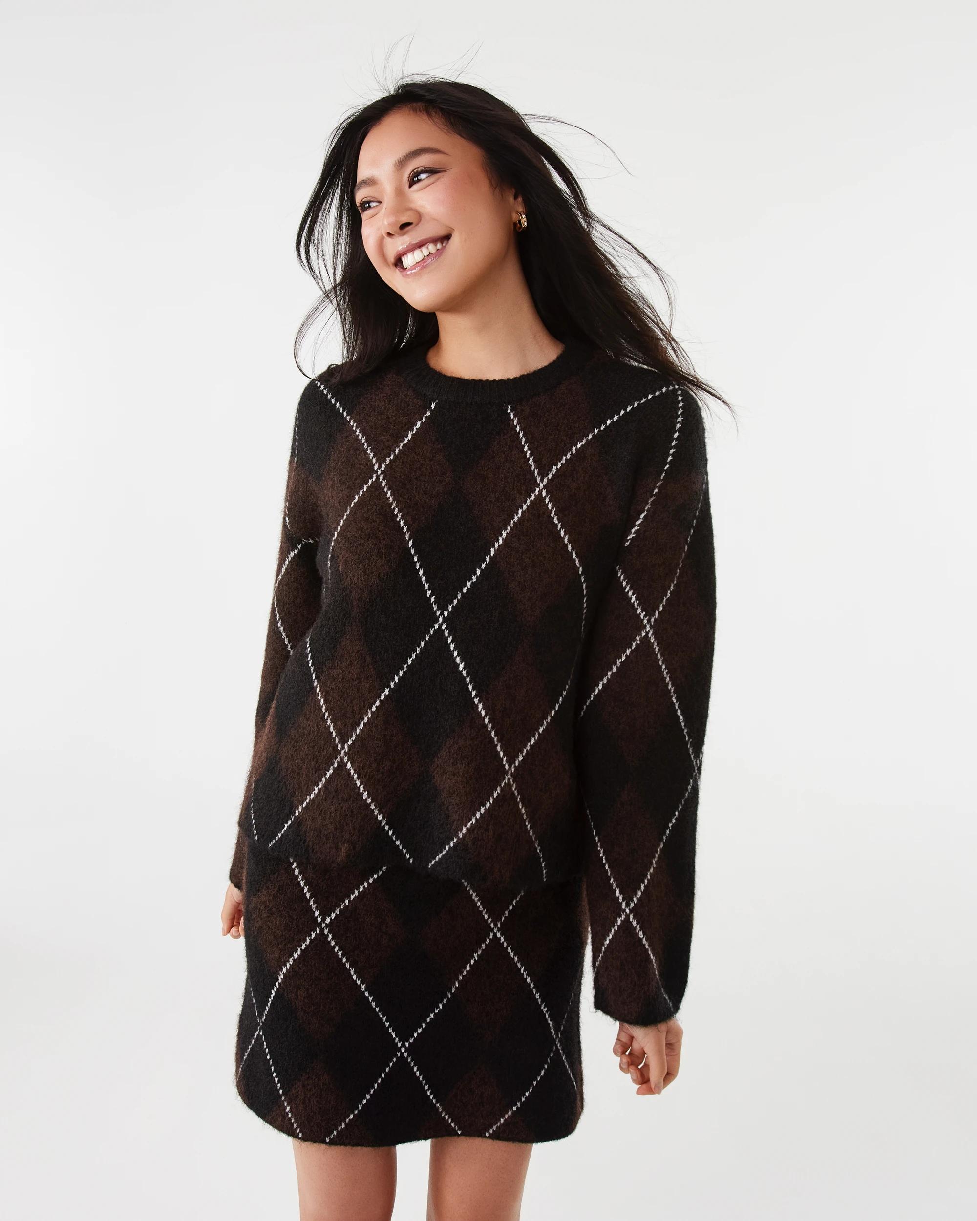 5 Argyle Mini Skirt Mchoc Arg, 5 of 7