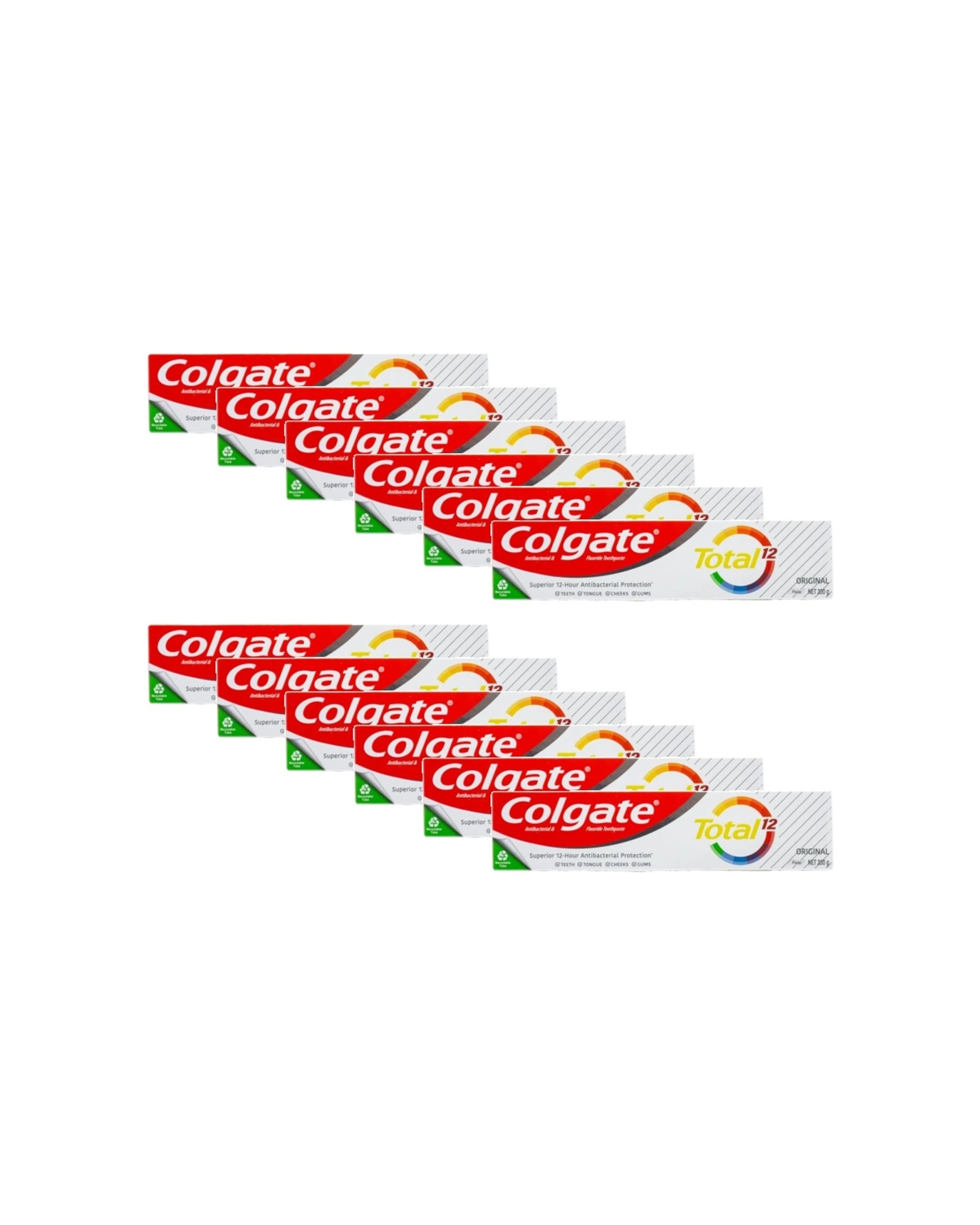 1 Colgate 12PK Toothpaste Total 12 Antibacterial Fluoride Oral Original 200g - Multi, 1 of 3