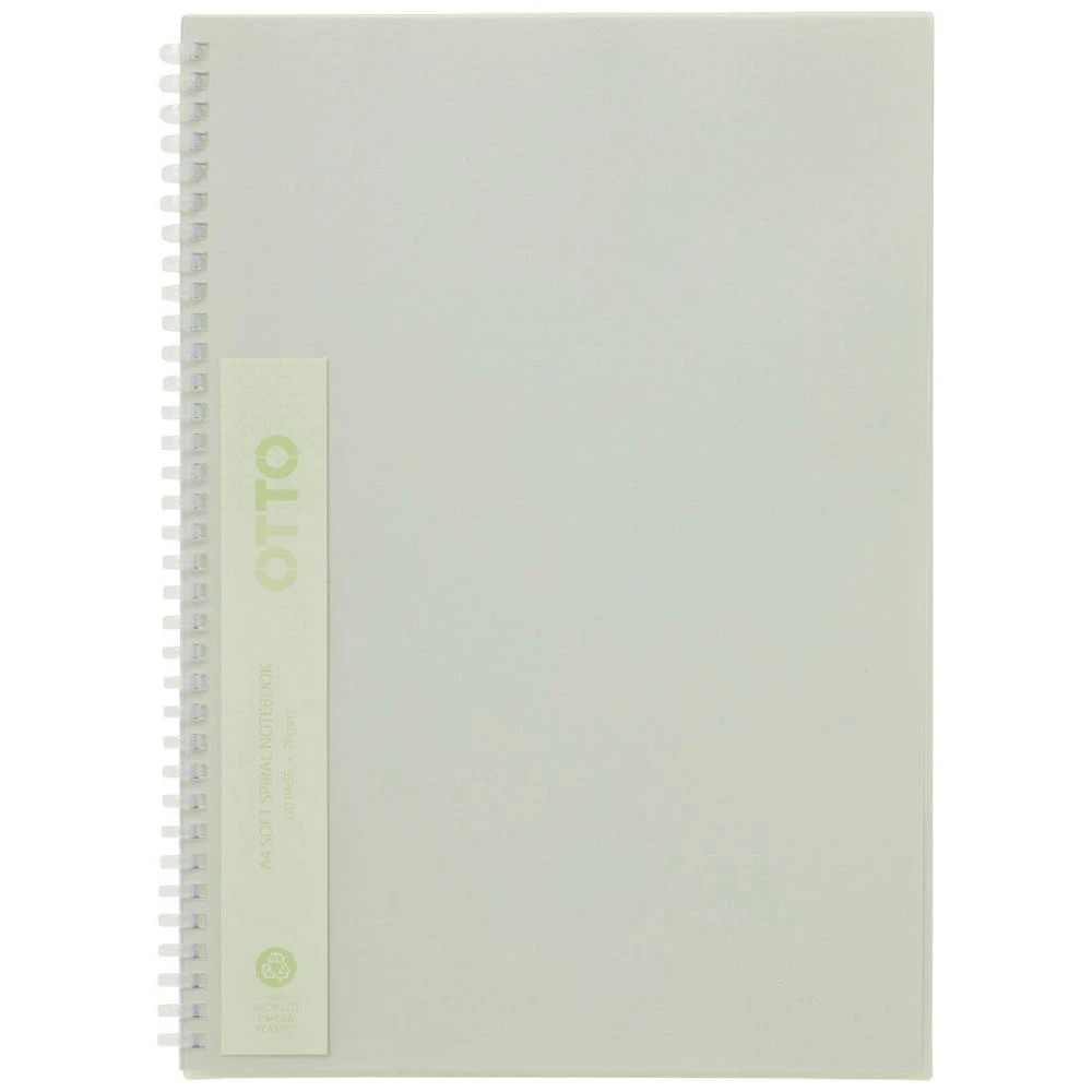 1 Otto A4 Soft Spiral Notebook Green 120 Page, 1 of 2