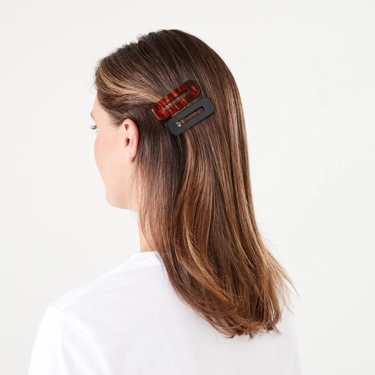 3 2 Pack Black and Brown Acrylic Slide Hair Clips, 3 of 4