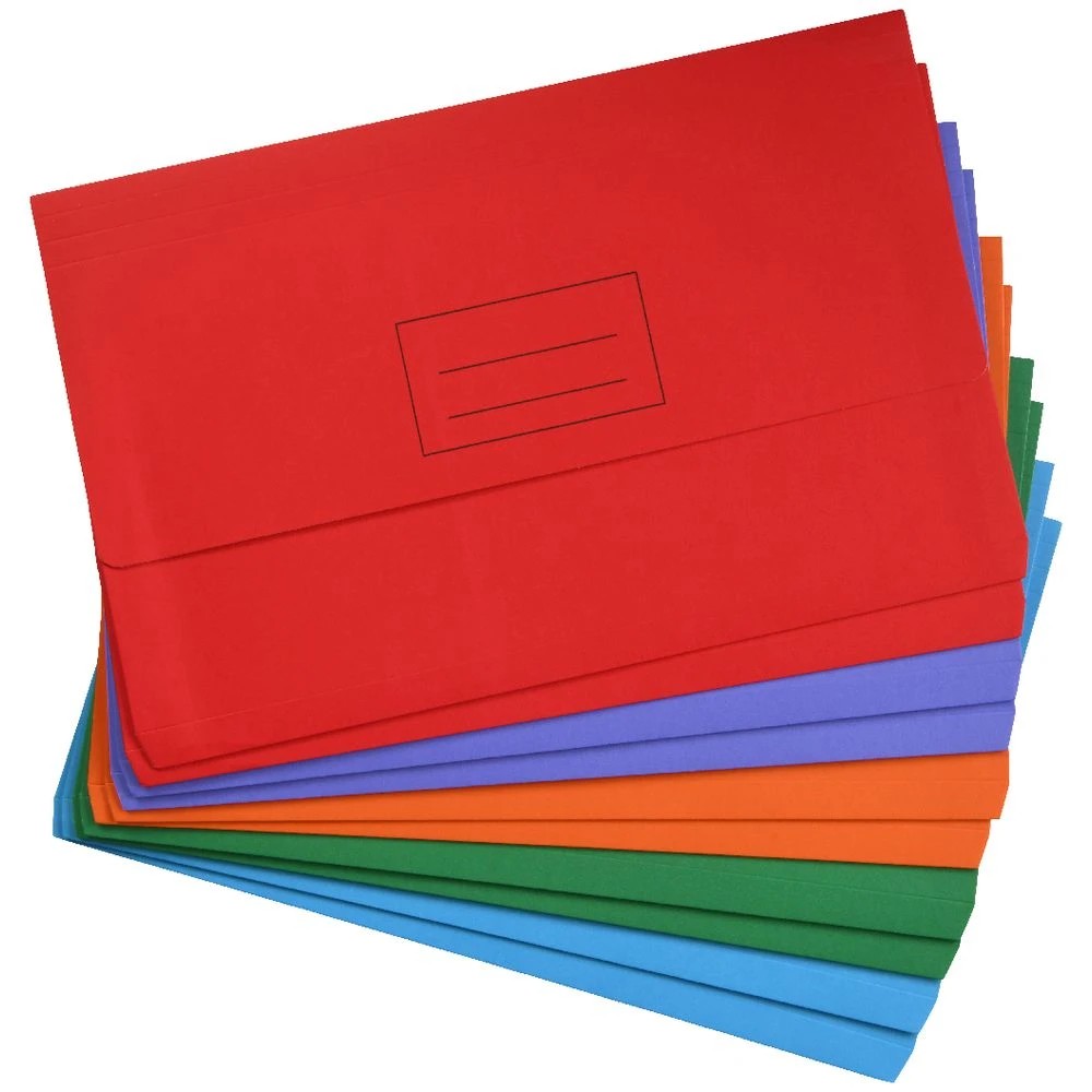 3 J.Burrows Foolscap Document Wallet Assorted 10 Pack, 3 of 4