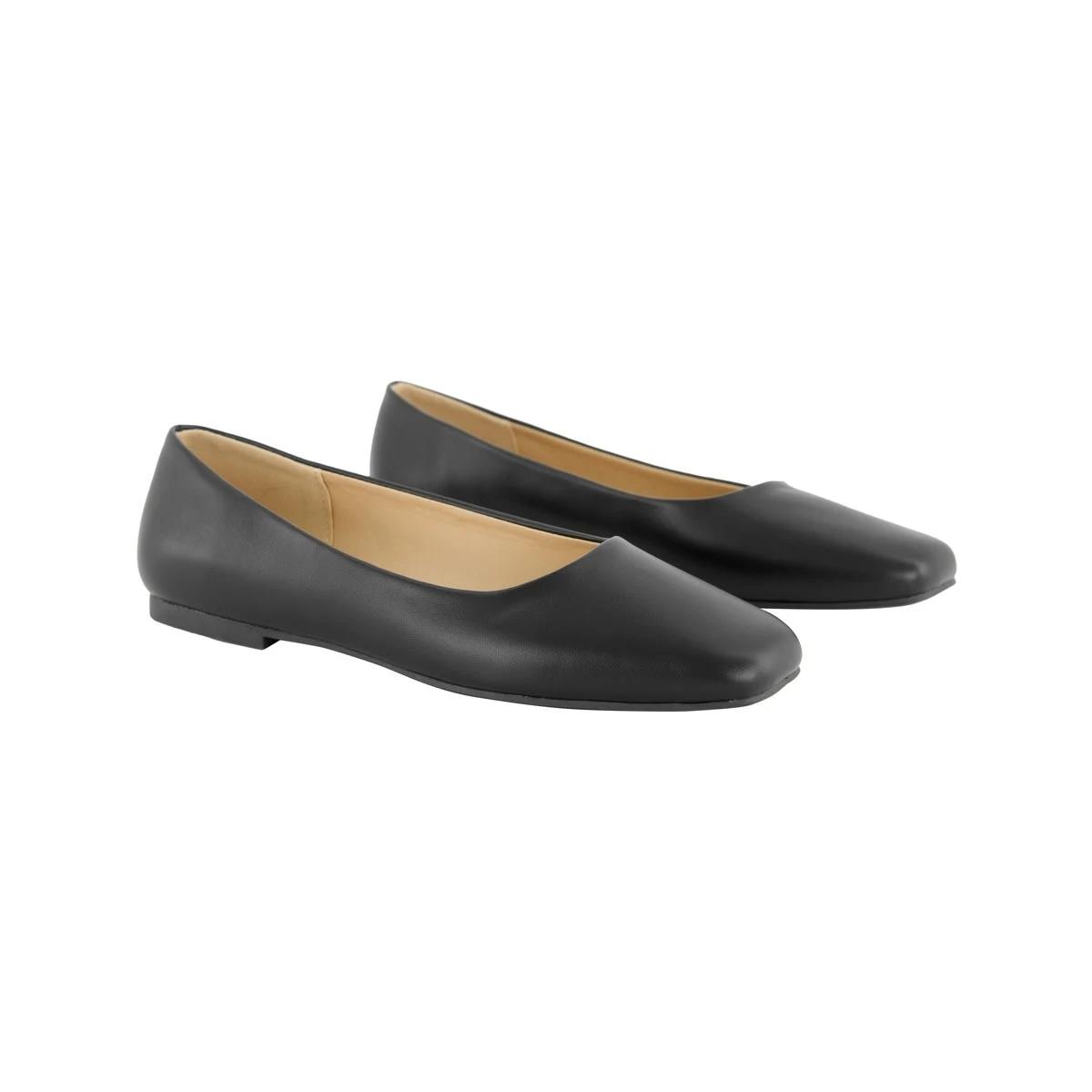 3 Square Toe Ballet Flats BLACK, 3 of 3