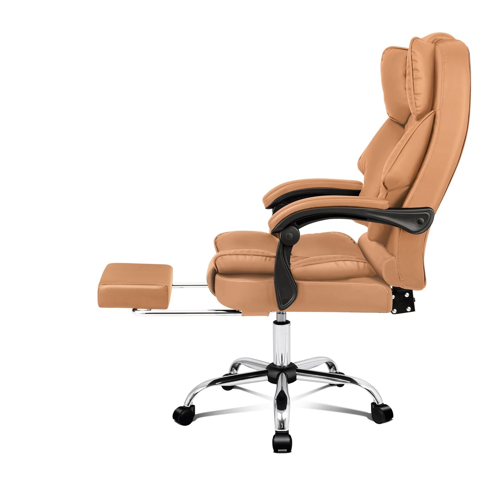 4 Alfordson Office Chair Gaming Executive Computer Racer PU Leather Seat Recliner - Brown, 4 of 10