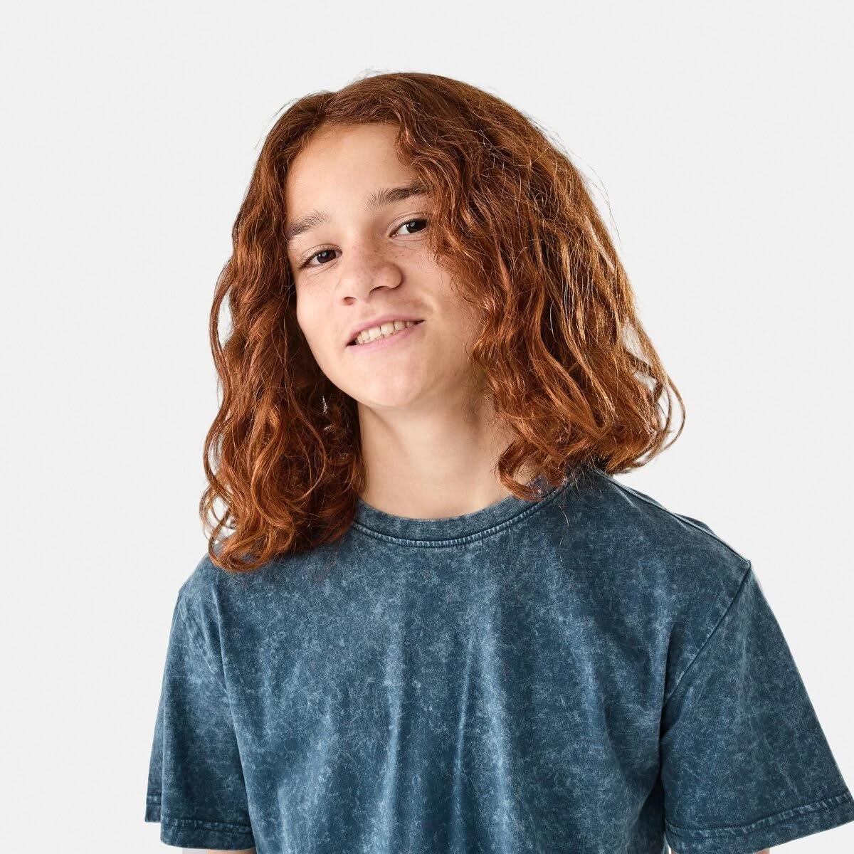 3 Curved Hem Acid Wash T-shirt Wash Blue, 3 of 9