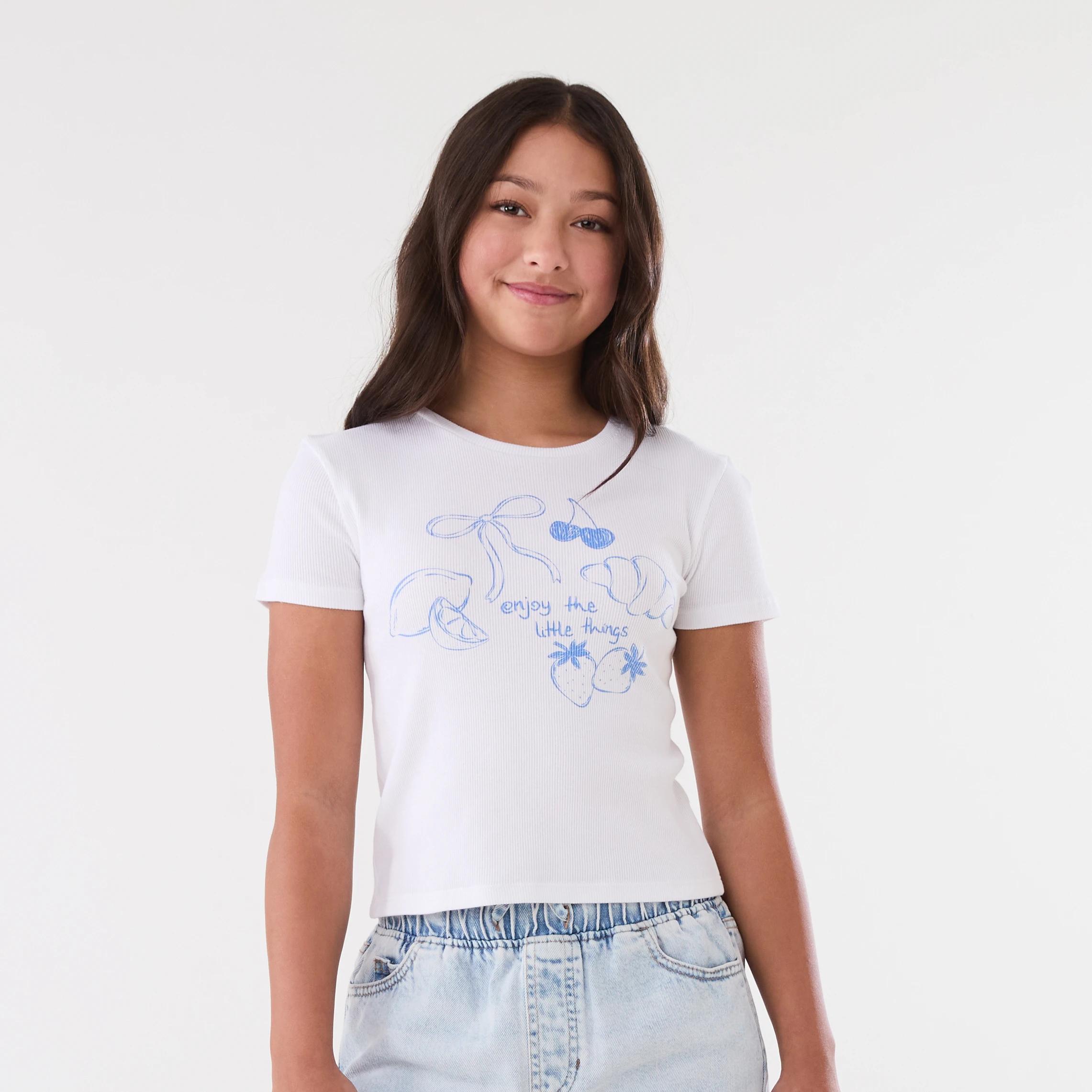 1 Short Sleeve Rib Top ENJOY THE LITTLE THINGS, 1 of 6