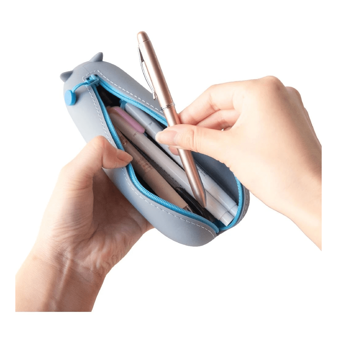 9 PuniLabo Lying Down Pencil Case Grey Cat, 9 of 10