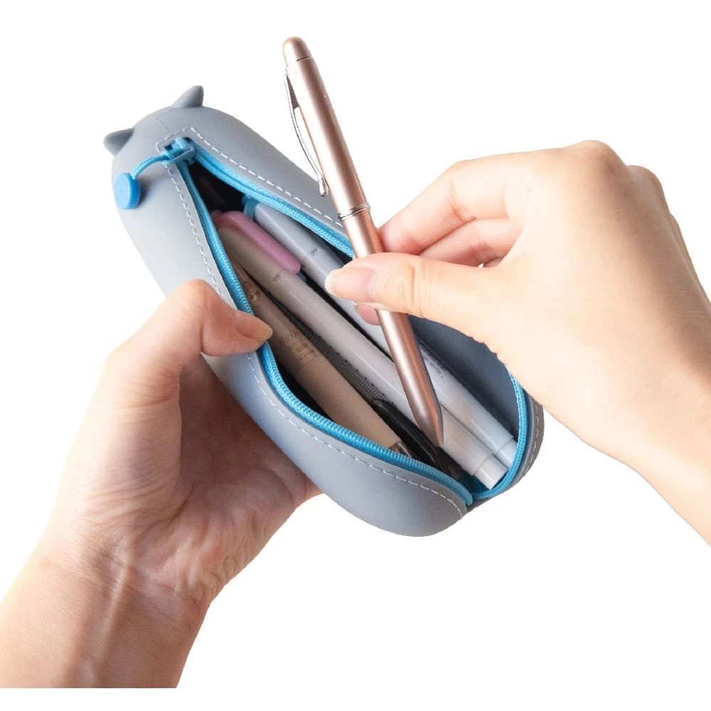 9 PuniLabo Lying Down Pencil Case Grey Cat, 9 of 10