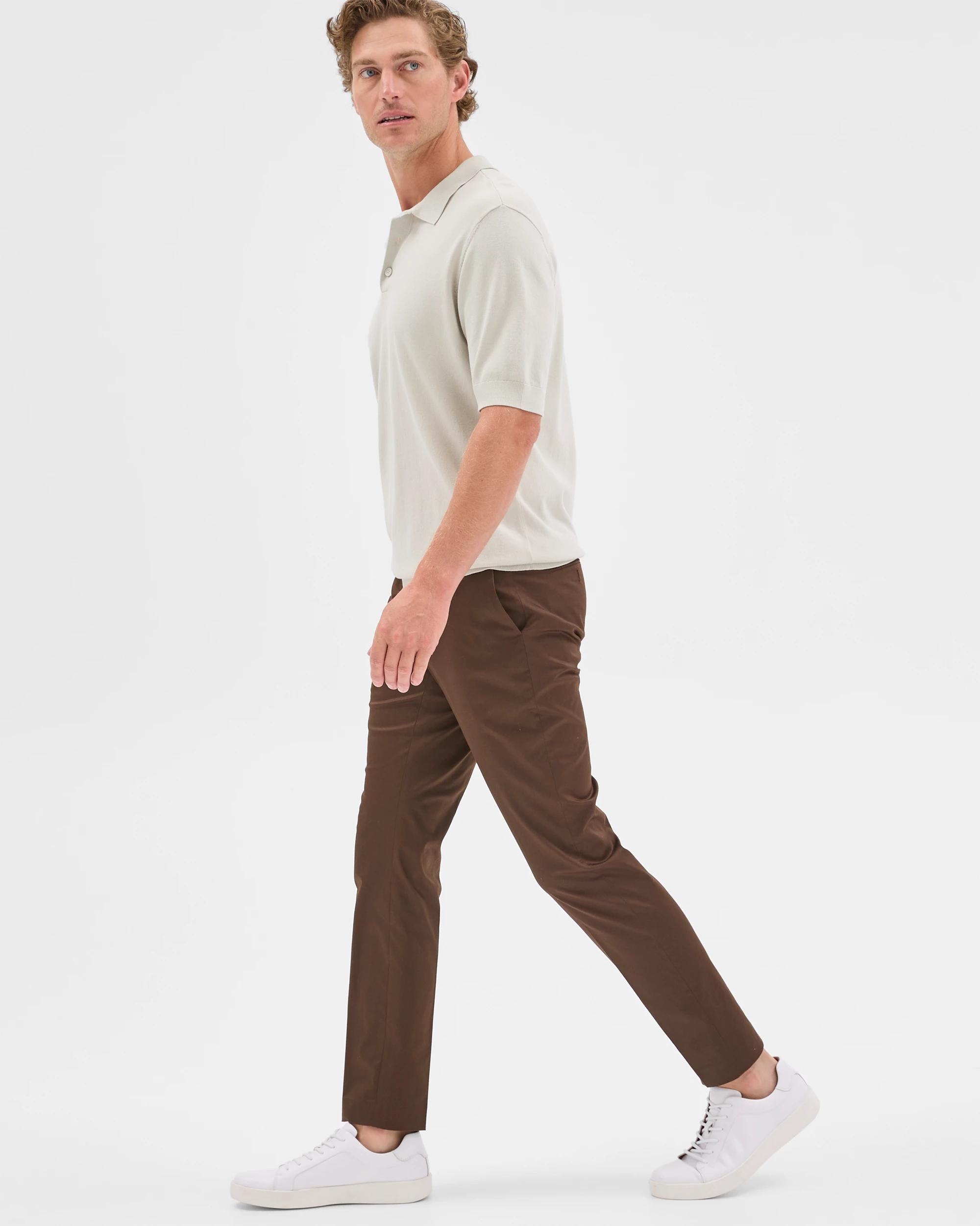 3 Tailored Chino Pants - Preview DARK CHOCOLATE, 3 of 7