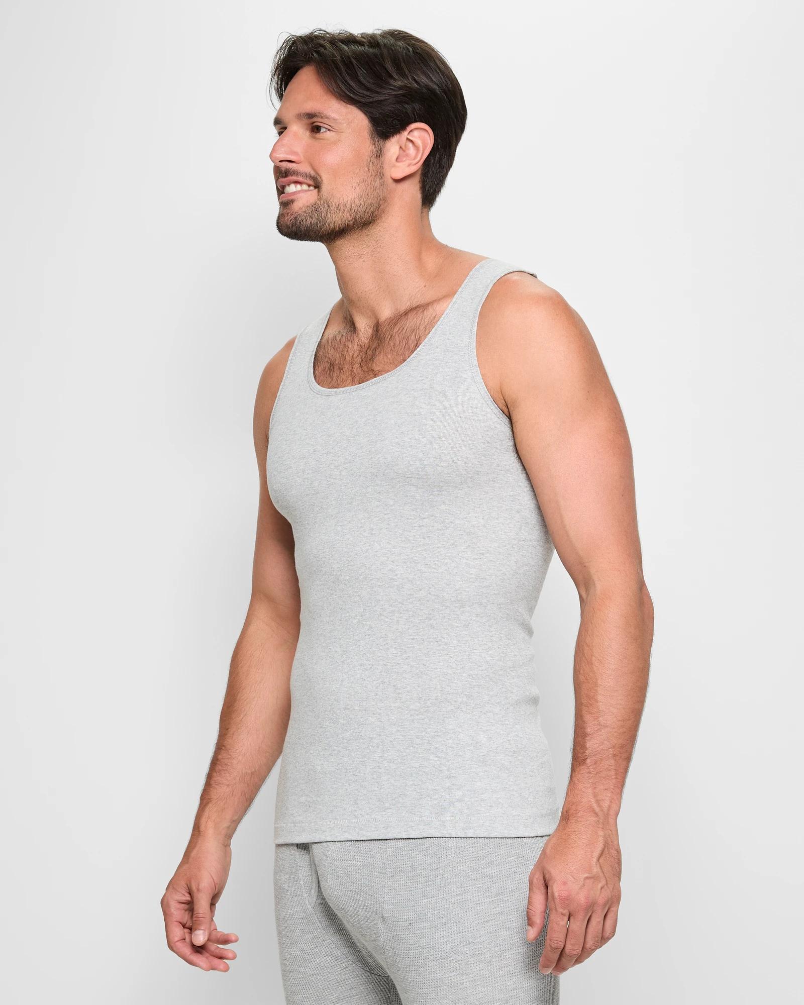 3 Australian Cotton Athletic Singlet - Maxx GREY MARLE, 3 of 5
