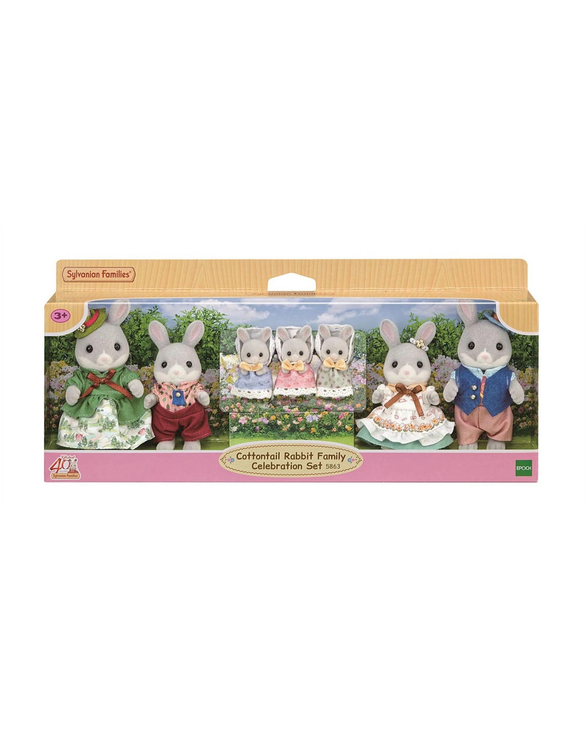 1 Sylvanian Families Cottontail Rabbit Family Celebration Set, 1 of 9