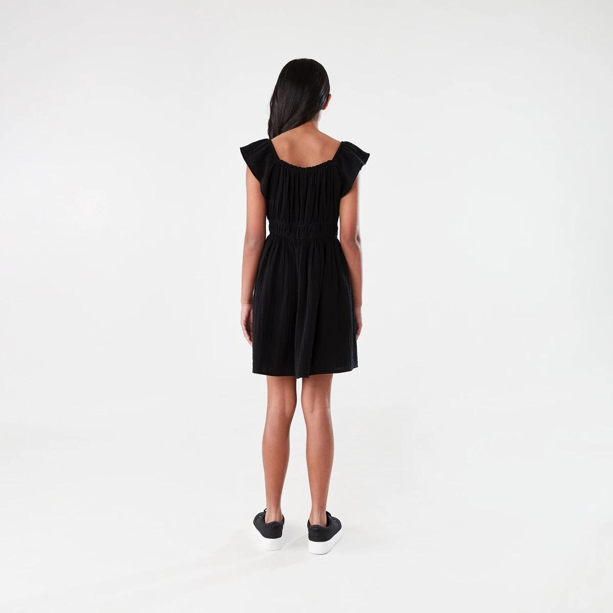 8 Shirred Frill Dress BLACK, 8 of 8