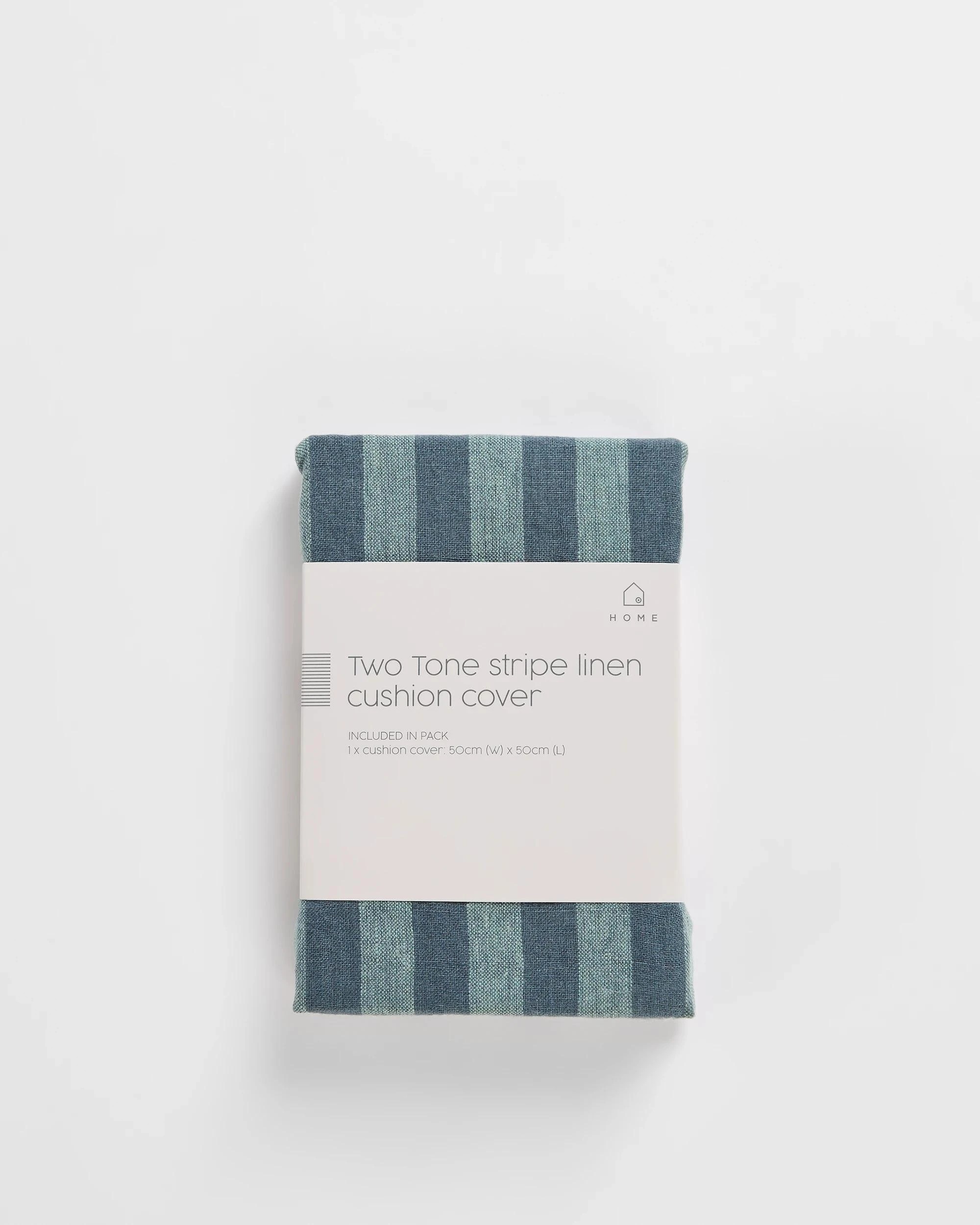 1 Target Two Tone Stripe Linen Stripe Cushion - Stormy Sea - Green, 1 of 3
