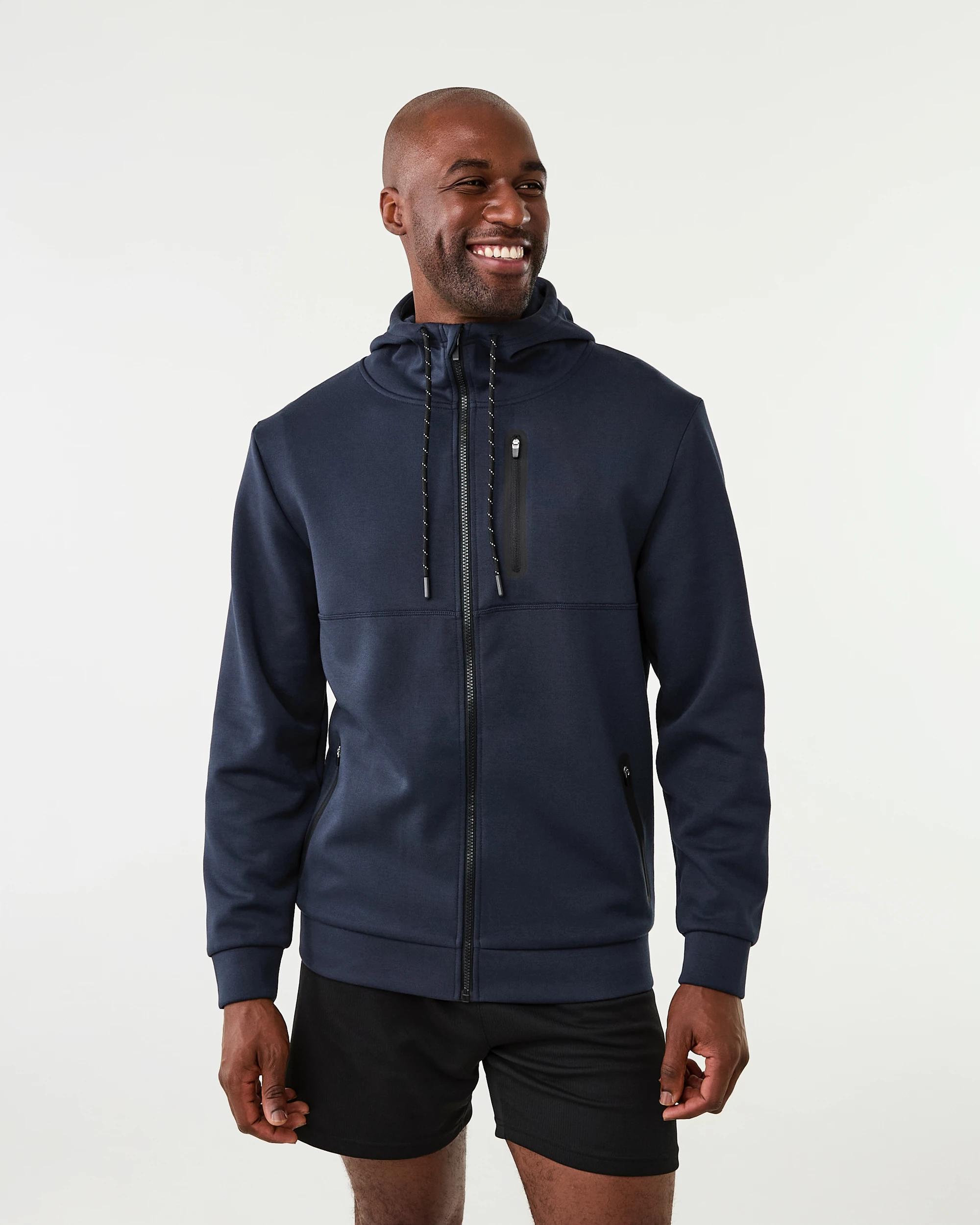 2 Active Mens Sports Tech Hoodie Shade Navy, 2 of 8