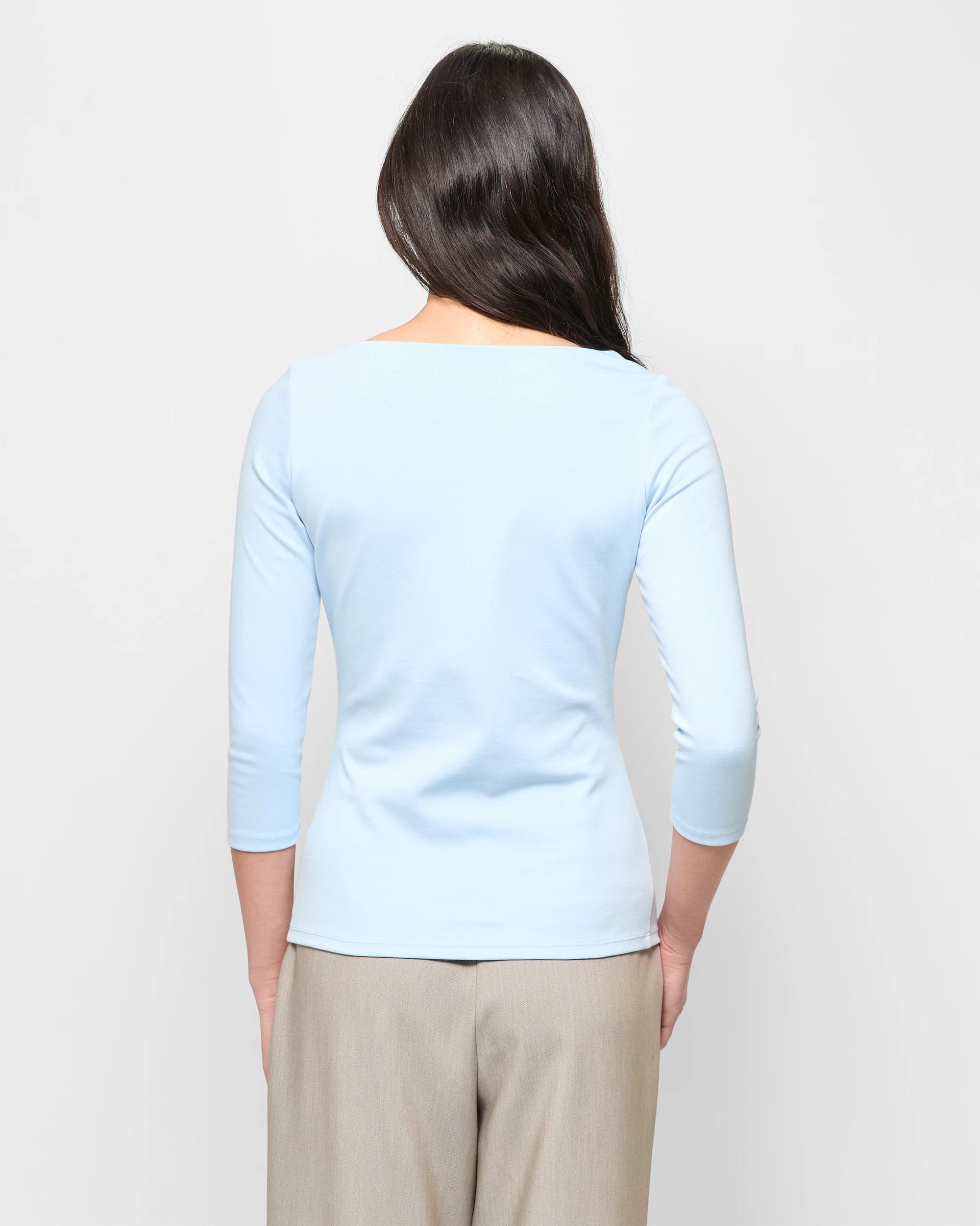 4 3/4 Sleeve Boat Neck Ponte Top - Preview SKYWAY, 4 of 5