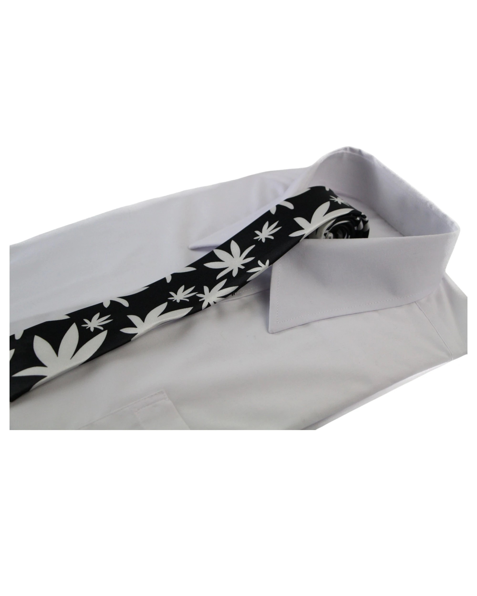 3 Zasel Mens Black & White Flower 5cm Skinny Neck Tie - Multi, 3 of 3
