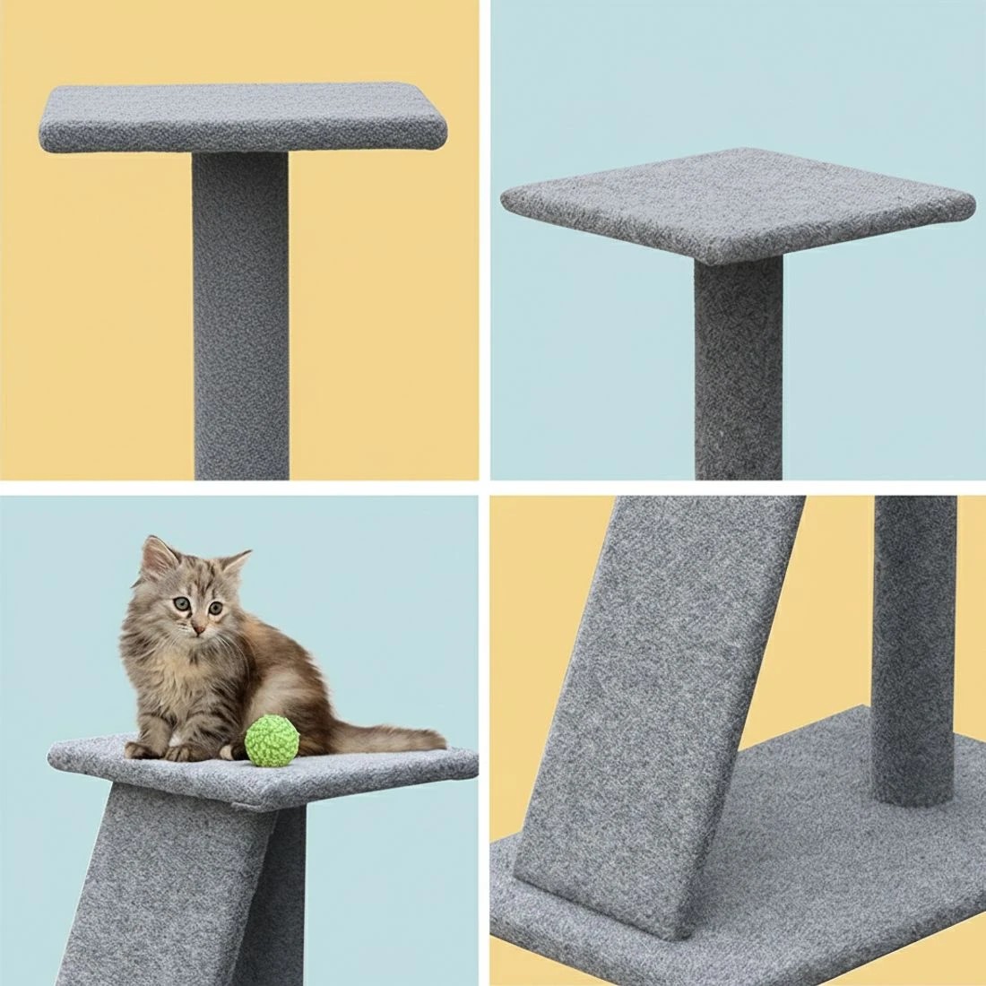 4 i.Pet Cat Tree 82cm Scratching Post Tower Scratcher Condo Trees Climb House - Grey, 4 of 6