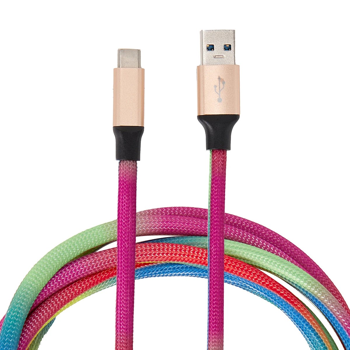1 USB-A to USB-C Rainbow Cable - 2m, 1 of 4