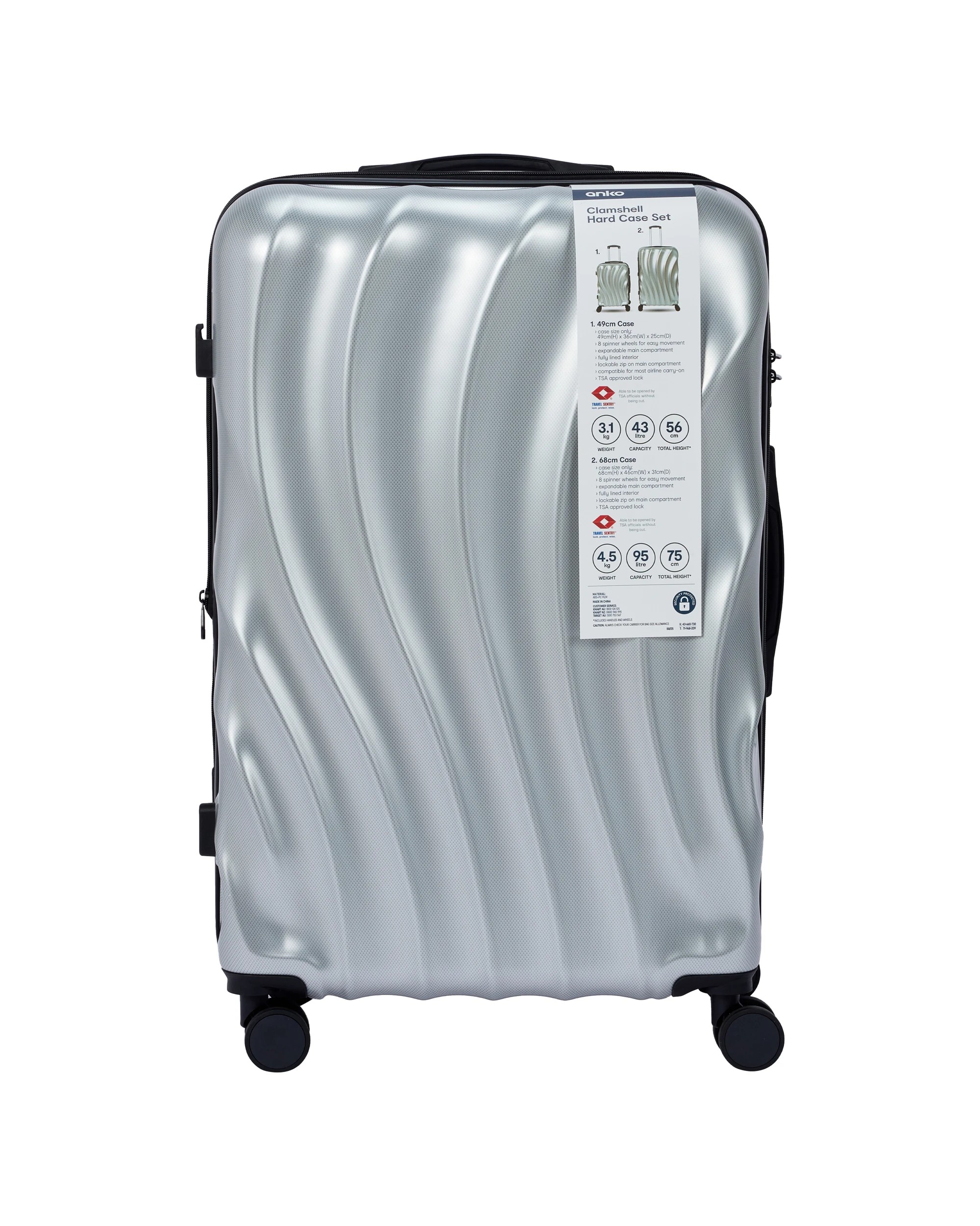 8 2 Piece Clamshell Hard Case Set - Silver, 8 of 8