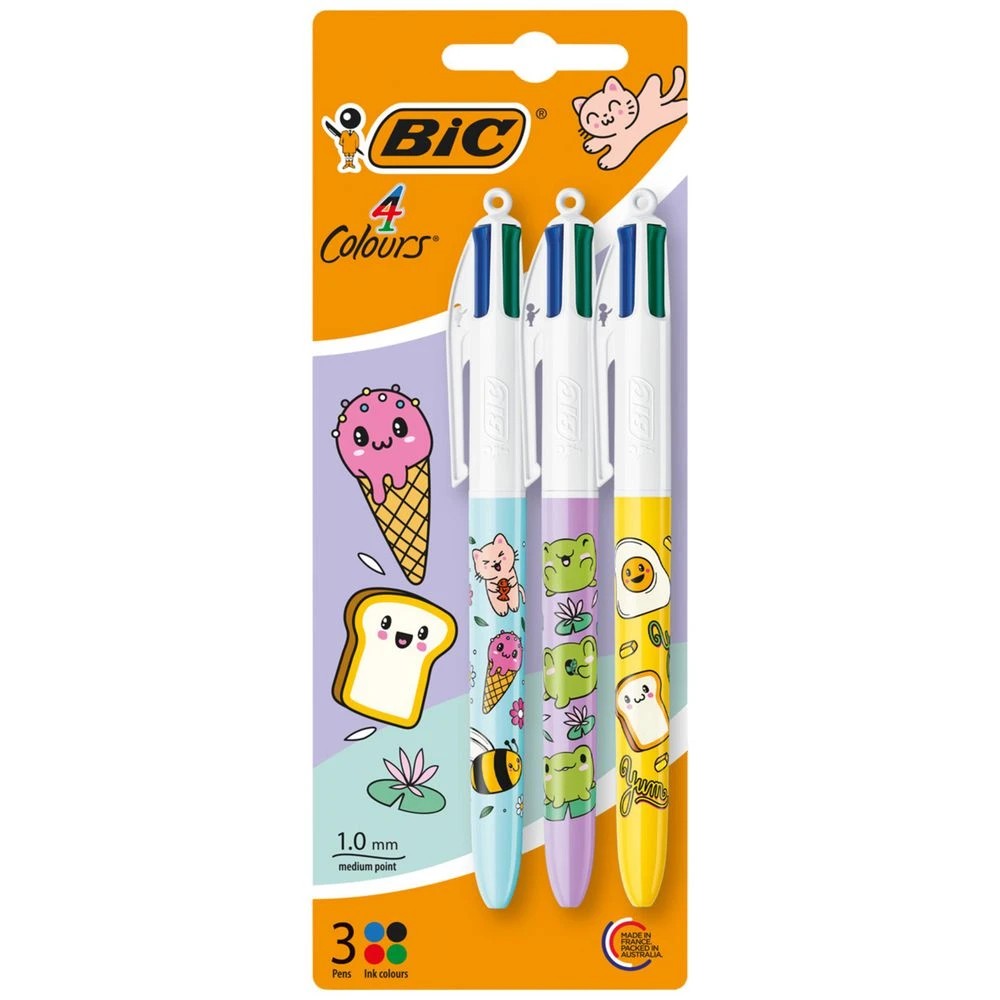 1 Bic 4-Colour Ballpoint Pen Kawaii 3 Pack, 1 of 8
