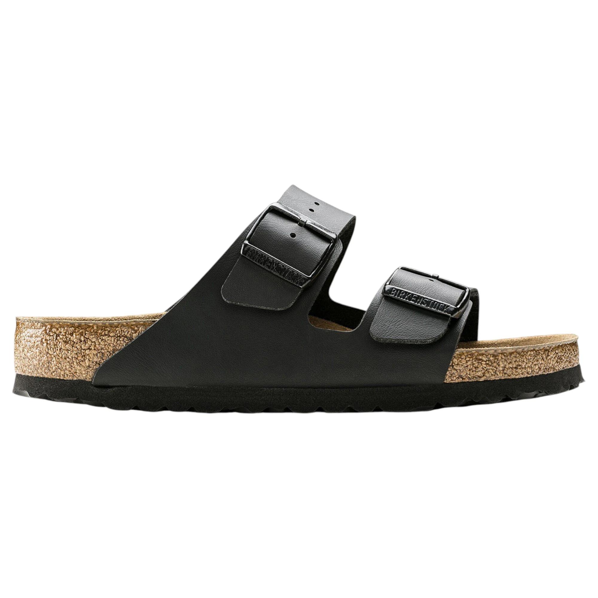 2 Birkenstock Womens Arizona SFB Birko Flor Narrow Slip On Sandals BLACK, 2 of 8