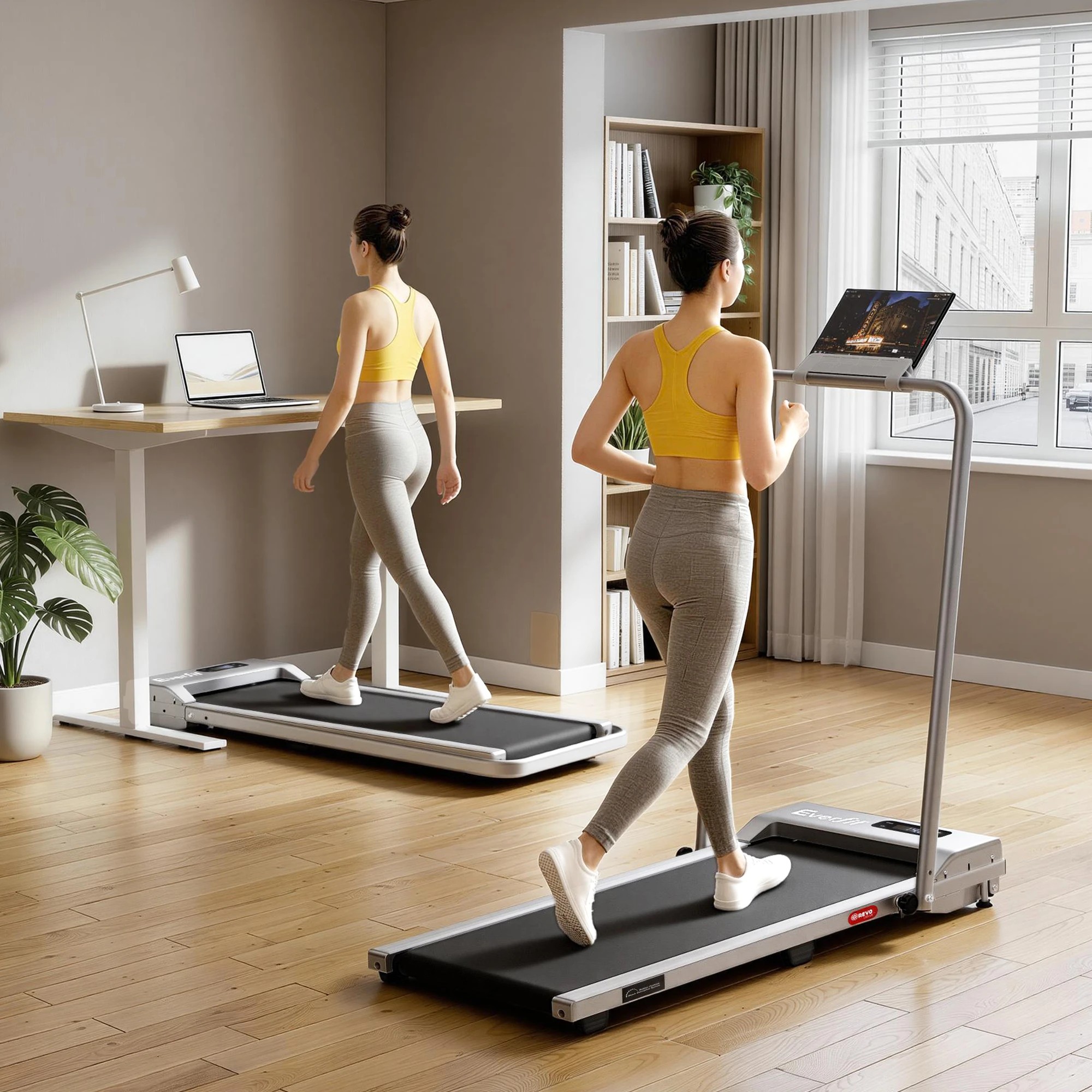 5 Everfit 3 in 1 Walking Pad Treadmill 12% Incline Under Desk Foldable Treadmills for Home 38cm - Silver, 5 of 9